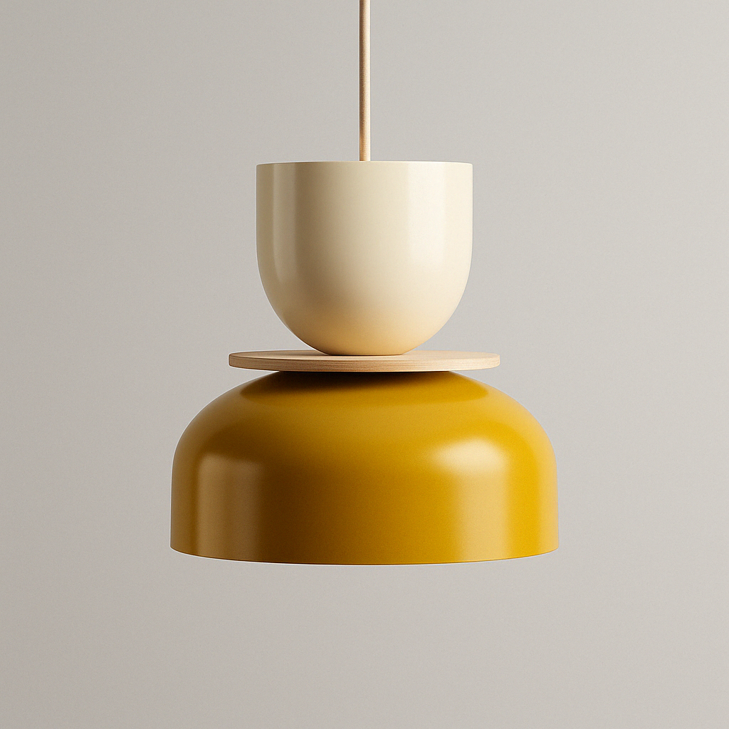 UTO Pendelleuchte creme mit gelb