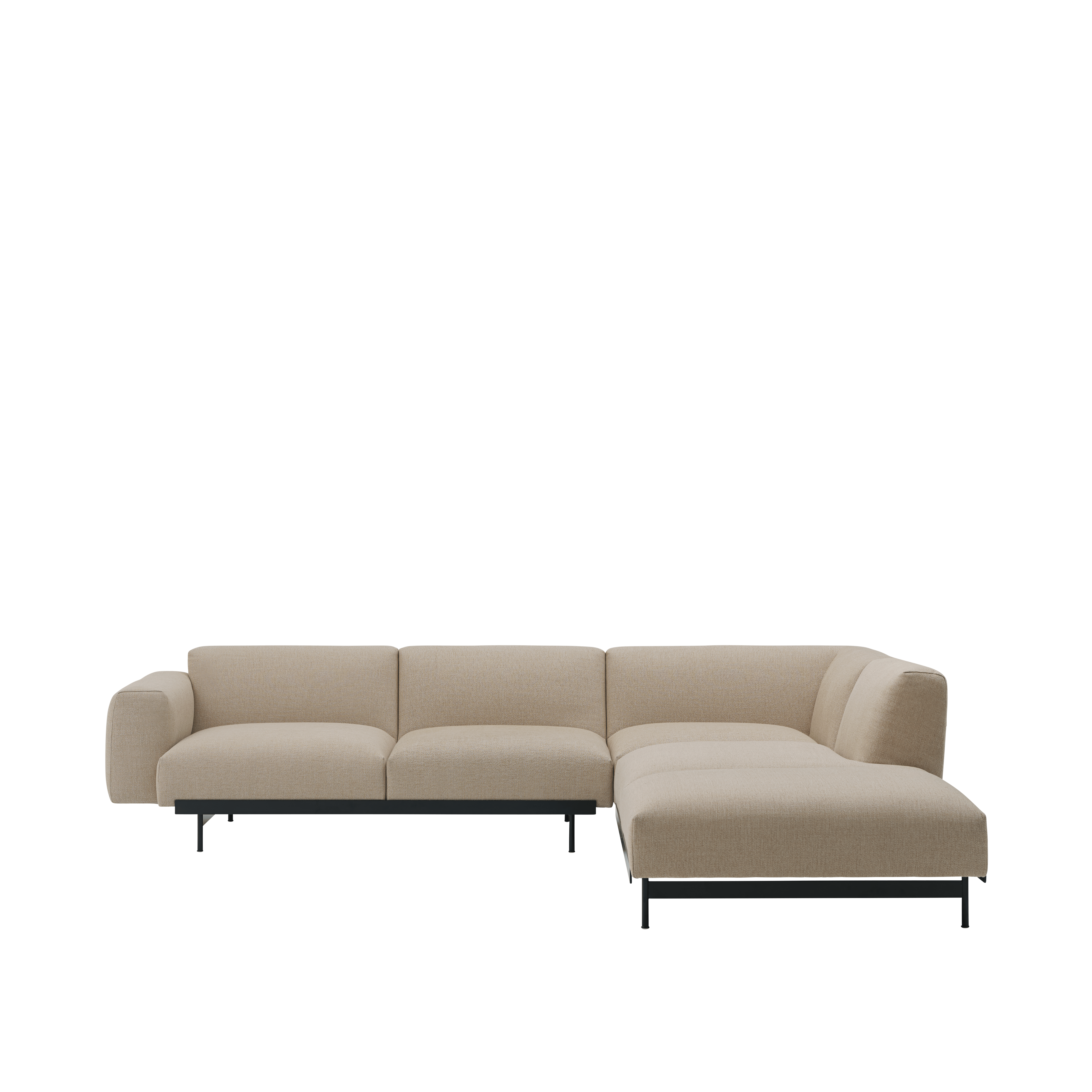 Right-facing open corner sofa IN SITU upholstered