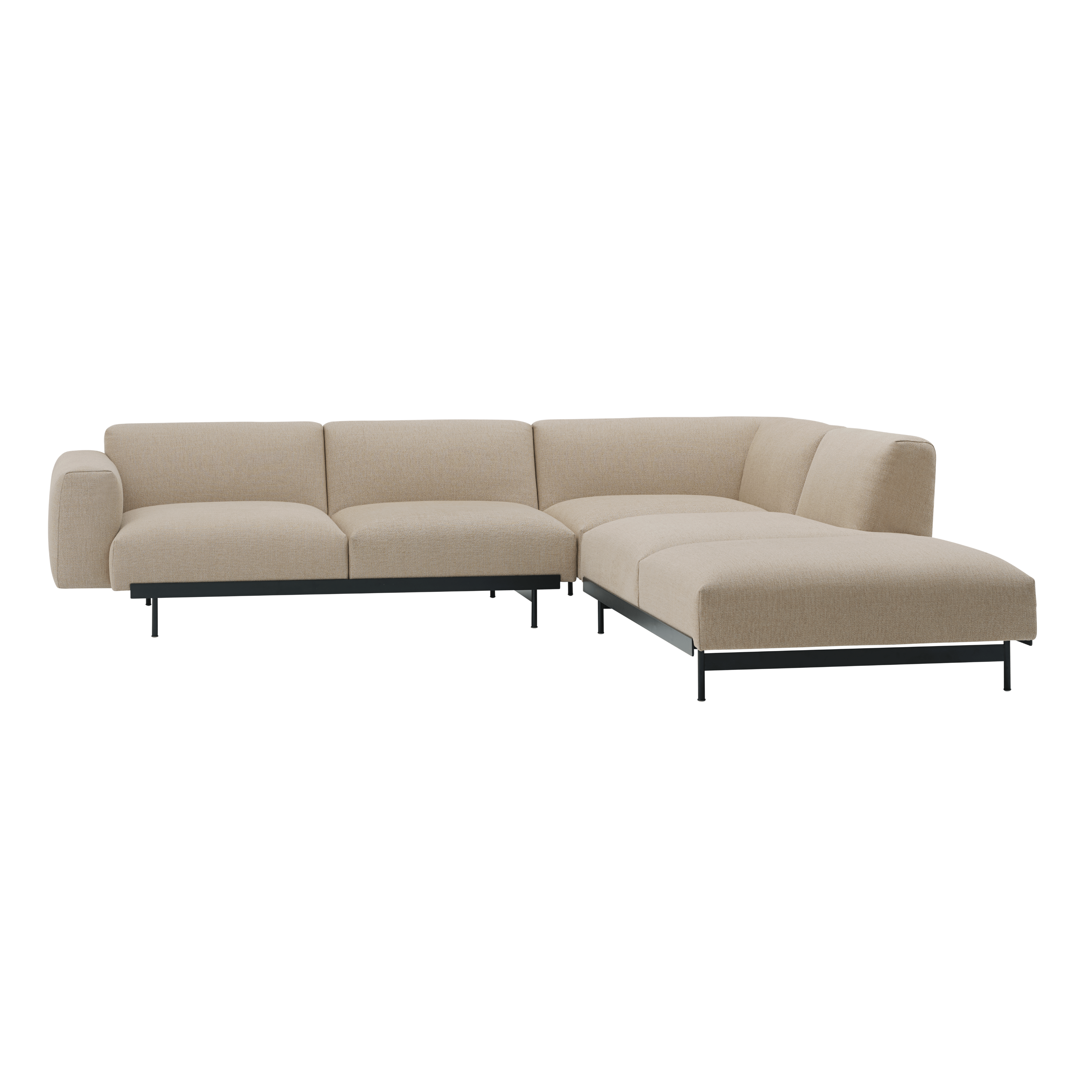 Right-facing open corner sofa IN SITU upholstered