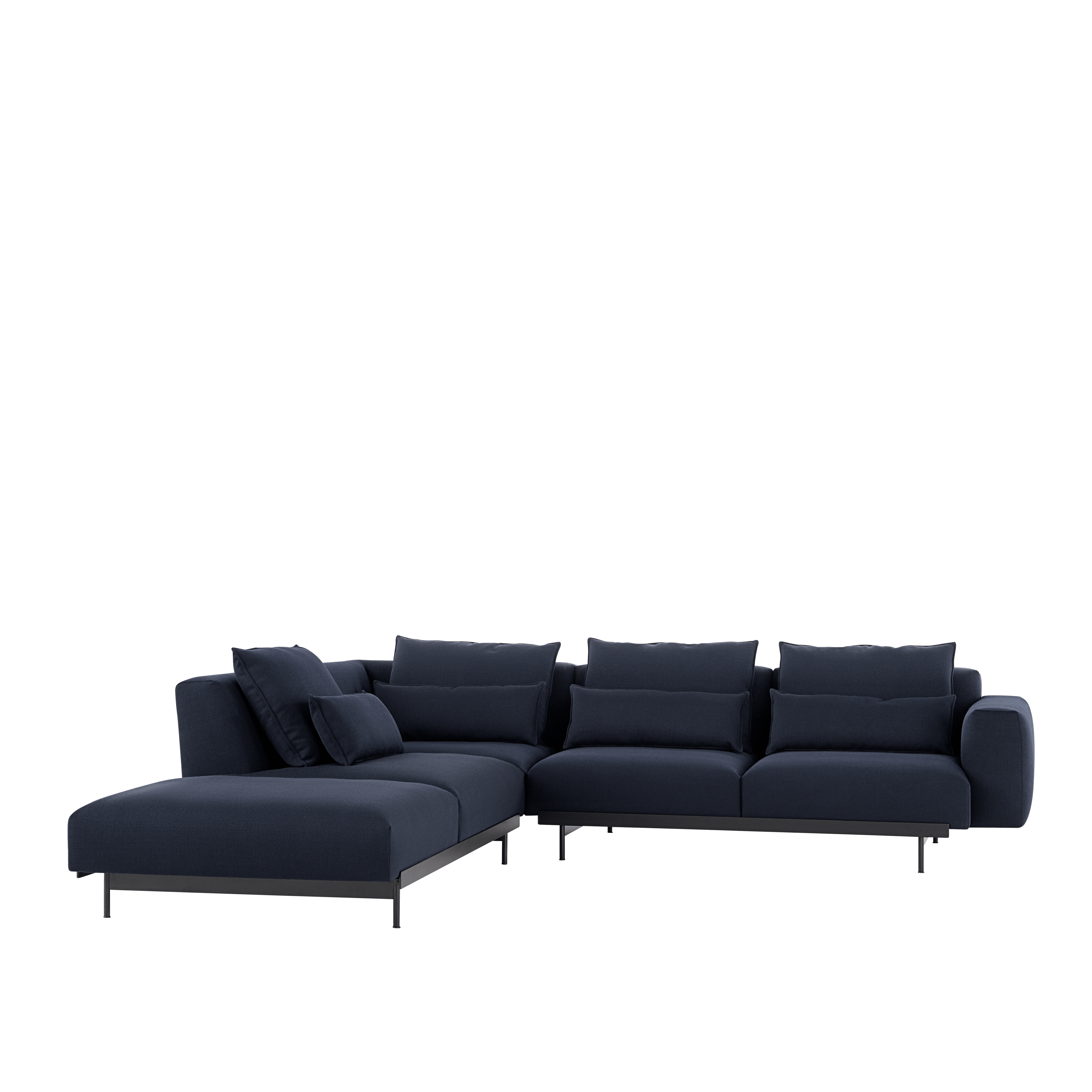 Left-facing open corner sofa IN SITU upholstered