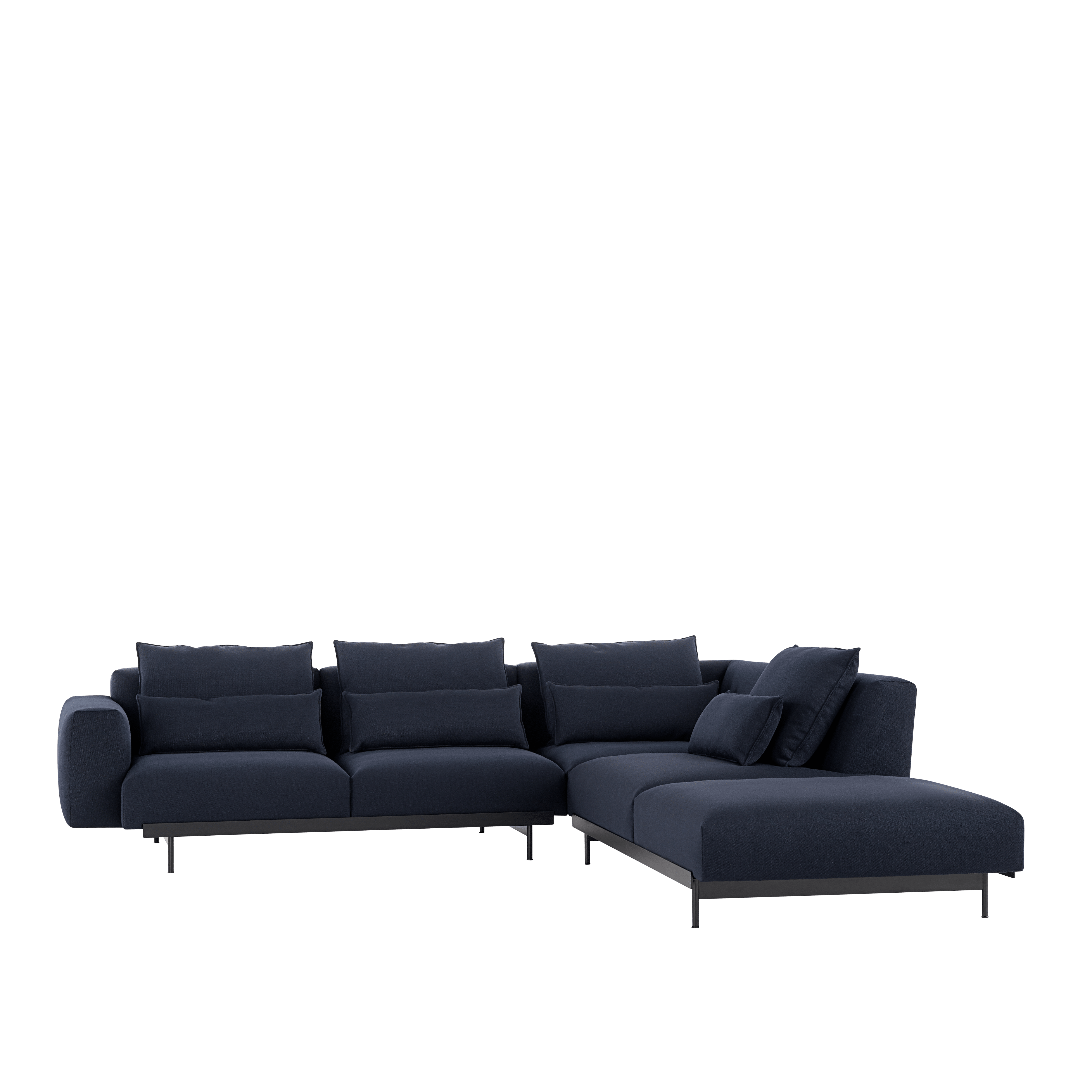 Right-facing open corner sofa IN SITU upholstered