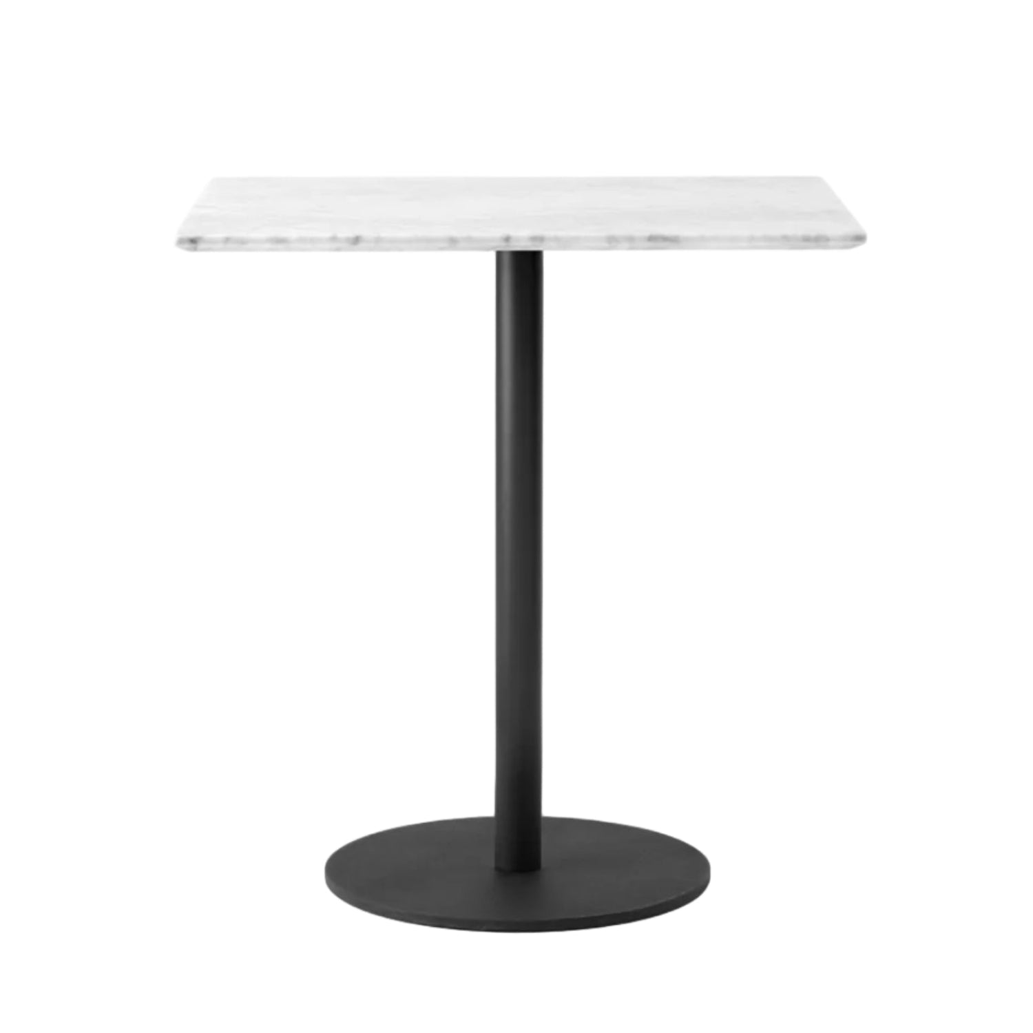 IN BETWEEN SK16 Café Table with White Marble Top and Black Base