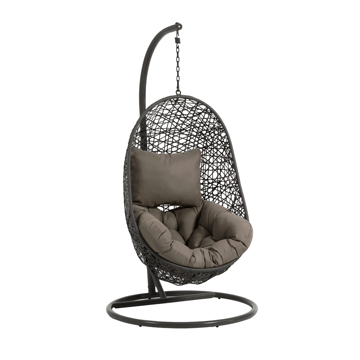 FLORINA dark gray hanging armchair with a dark gray base