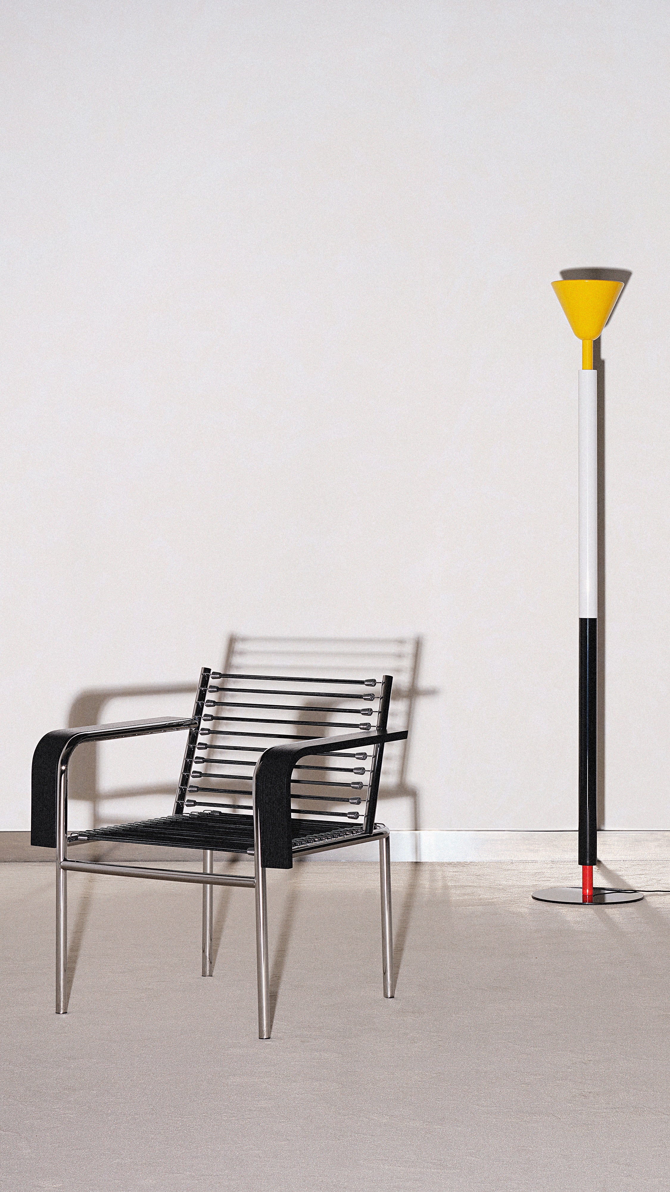 SANDOWS Armchair in Black with Steel Base