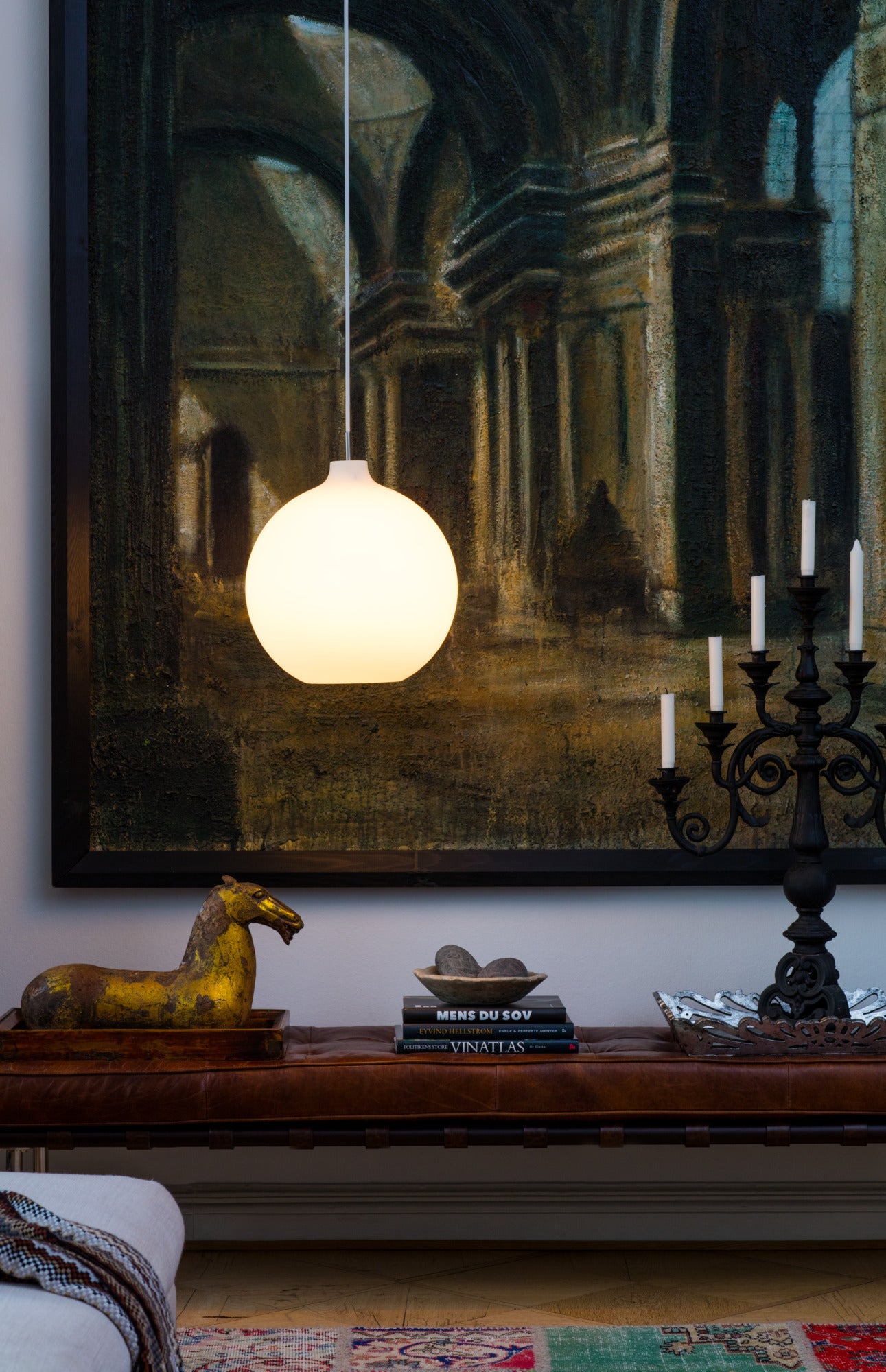 WOHLERT pendant lamp white glass