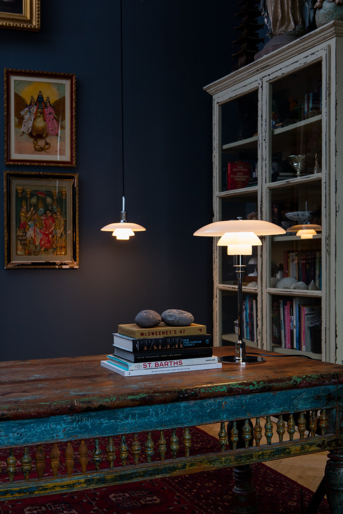 PH 3/2 table lamp white with chrome base