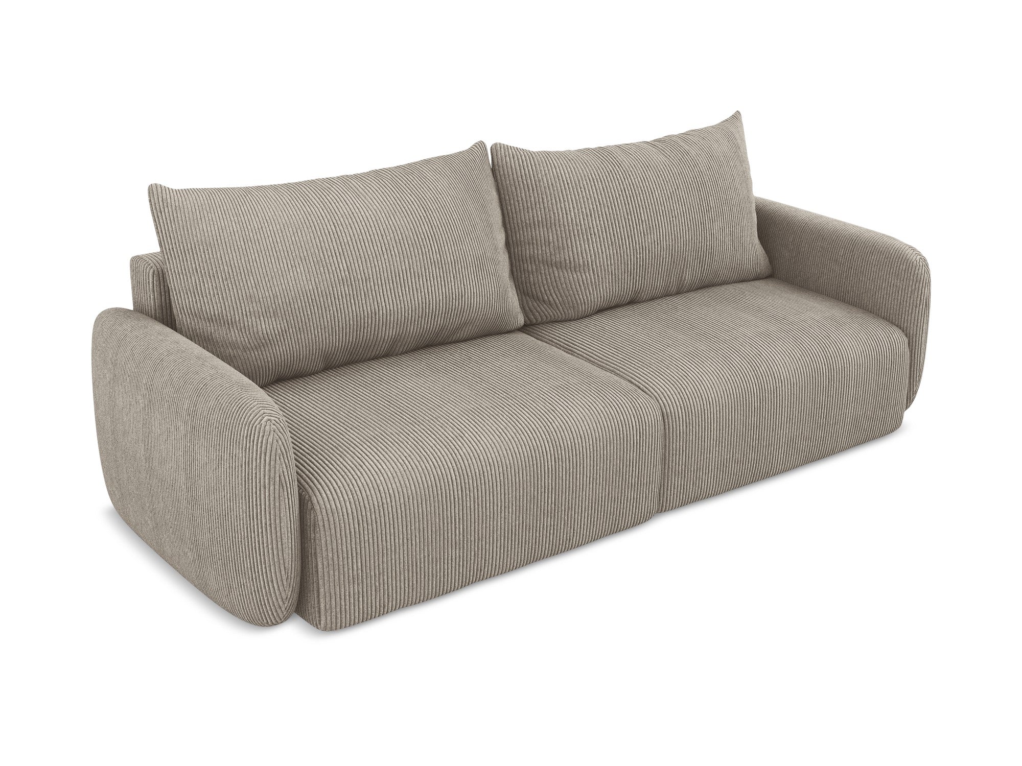 3-Seater Sofa with Sleeping Function KALENA Dark Beige Corduroy