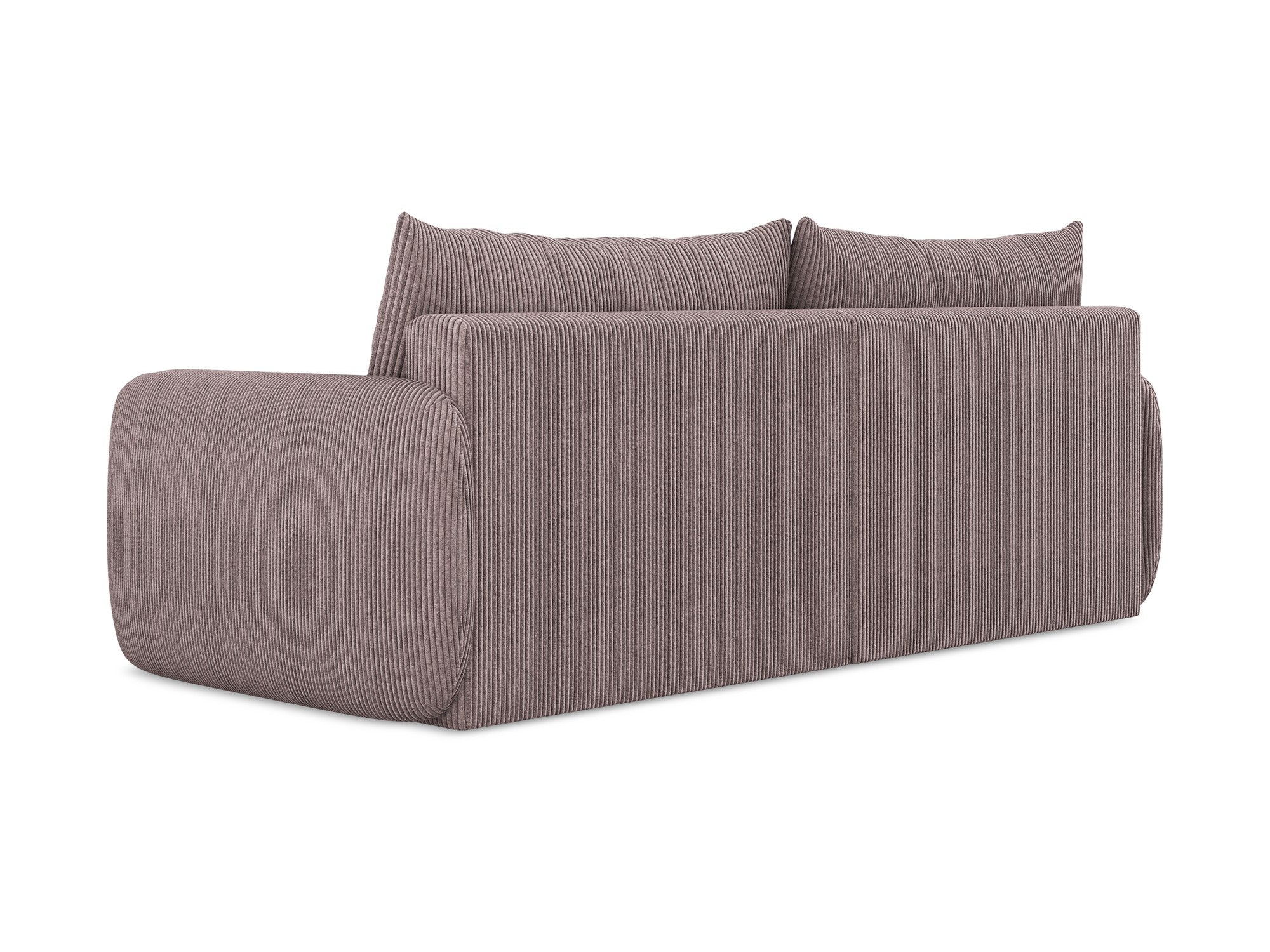3-Seater Sofa with Sleeping Function KALENA in Muted Pink Corduroy