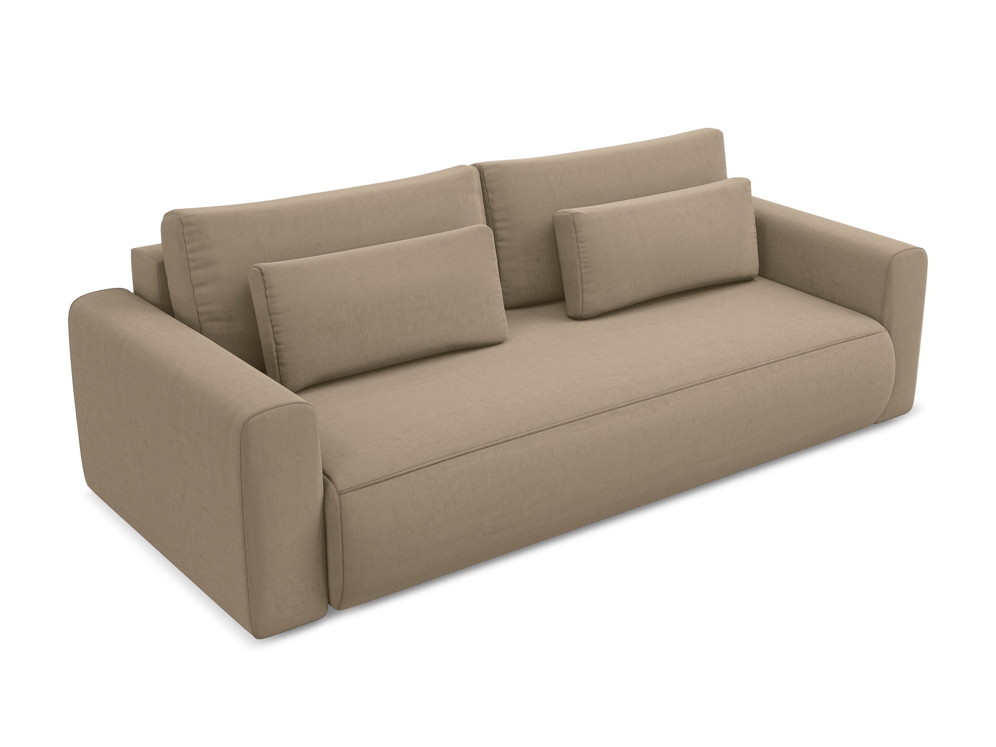 Velvet 3-Seater Sofa with Sleeping Function KAPUA Dark Beige