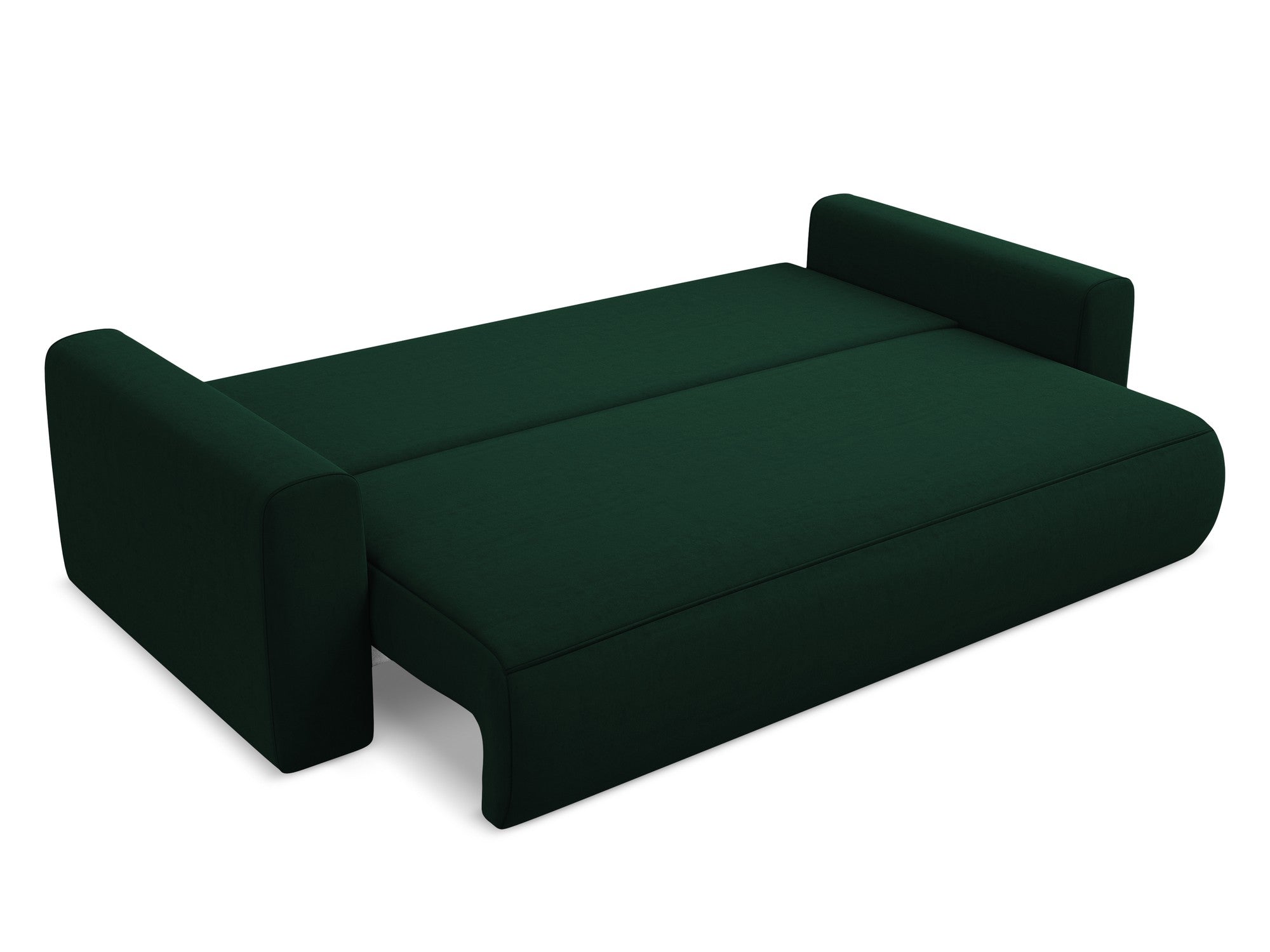 Velvet 3-Seater Sofa with Sleeping Function KAPUA Bottle Green