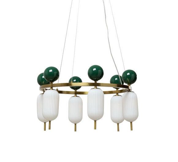 Charleston Green Hanging Lamp mit Golden