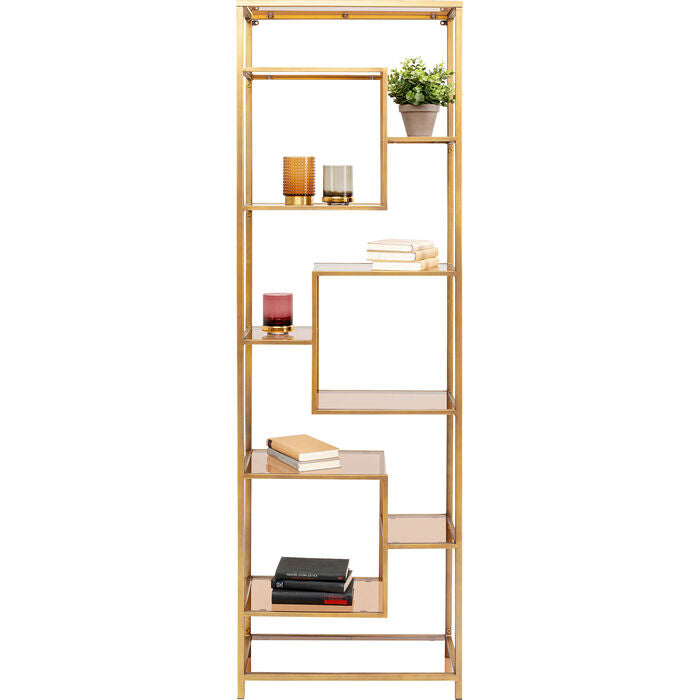 Hohes goldenes Loft -Regal