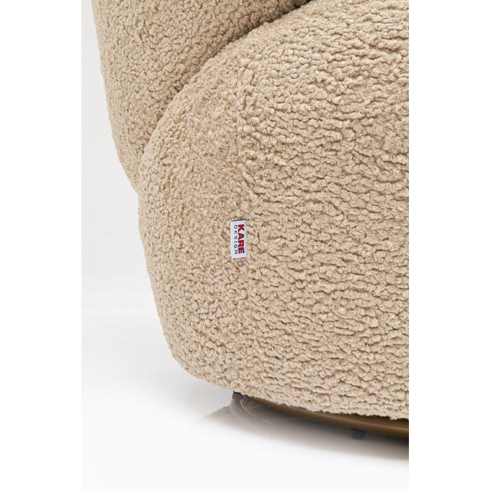 Carella rotary armchair beige lamb