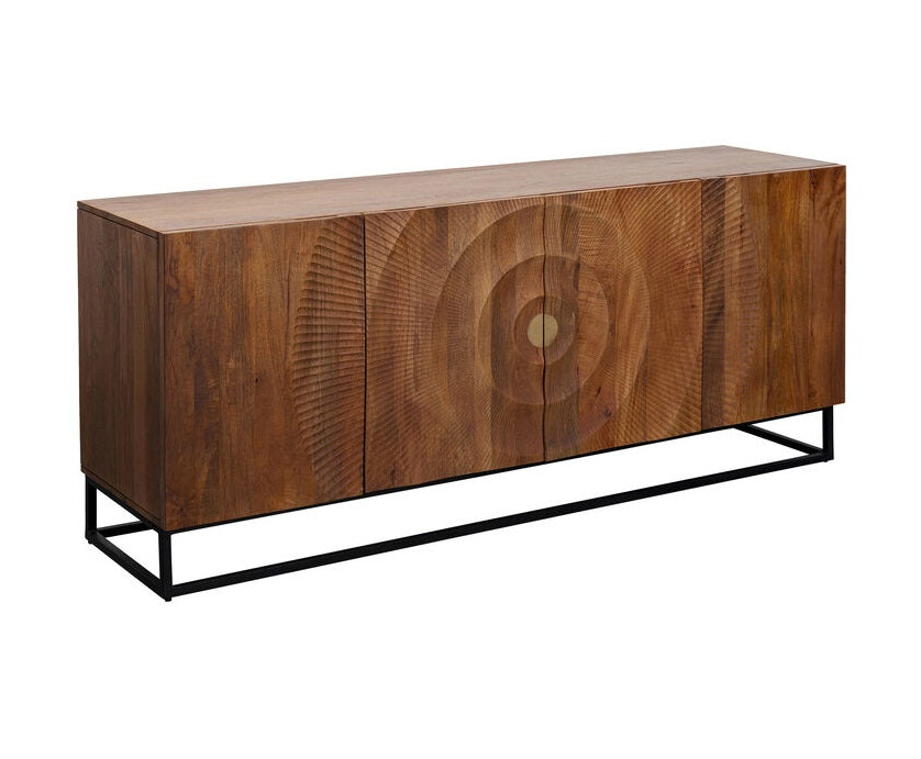 Madeira 4-door chest of drawers with black wood