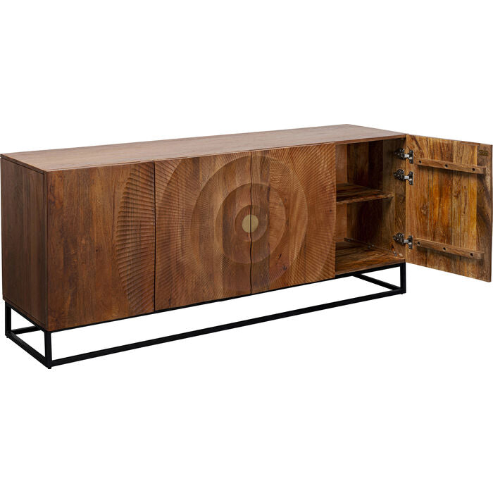 Madeira 4-door chest of drawers with black wood