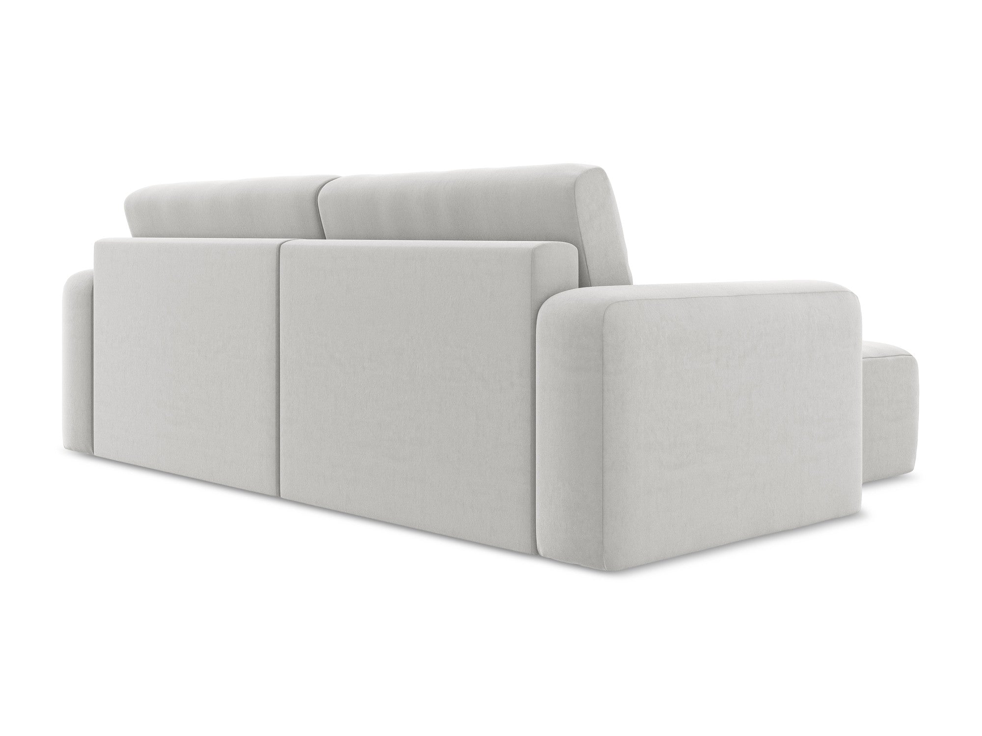 Left-facing velvet corner sofa bed KONA silver gray
