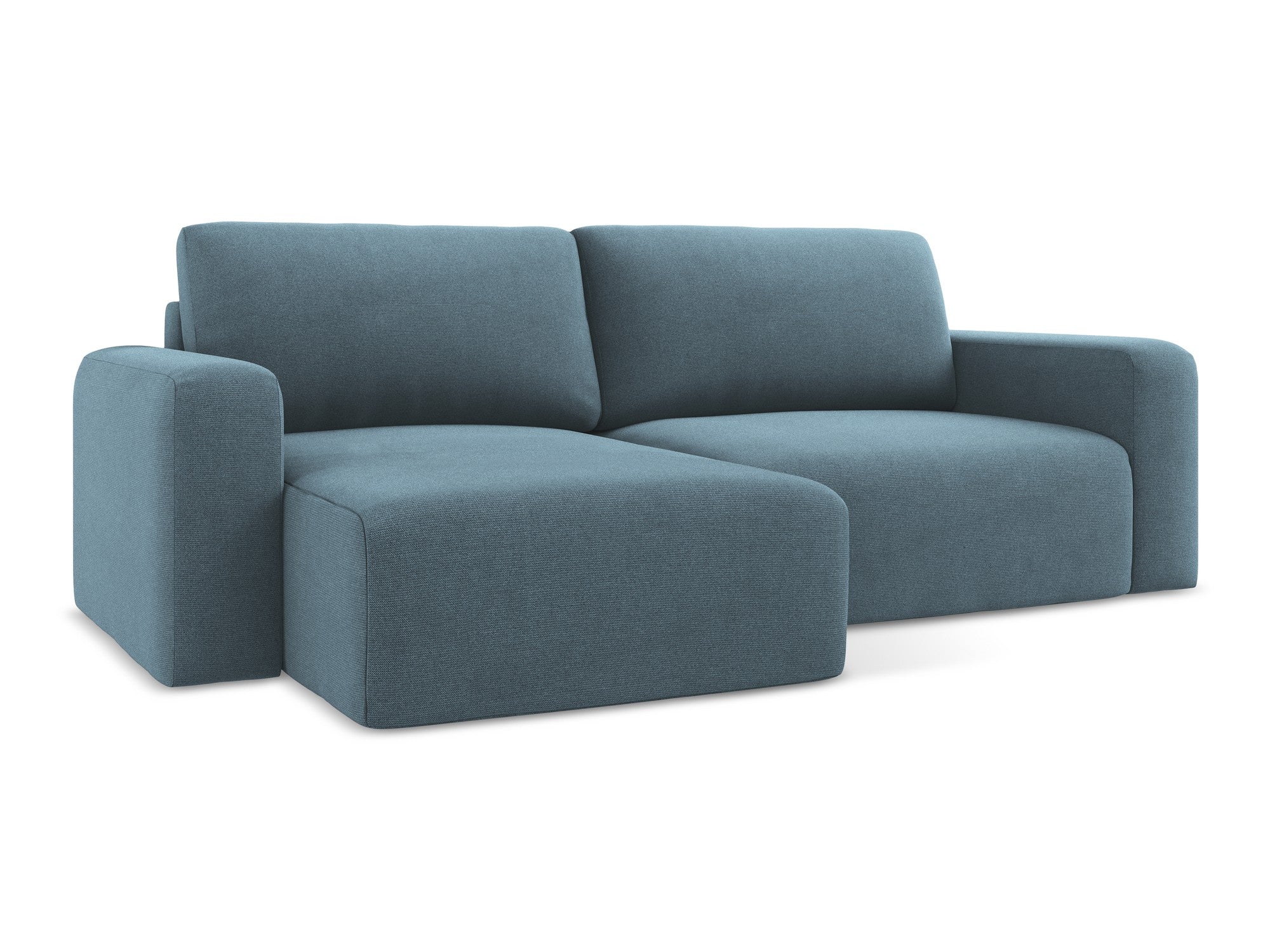 Left-sided corner sofa bed KONA light blue
