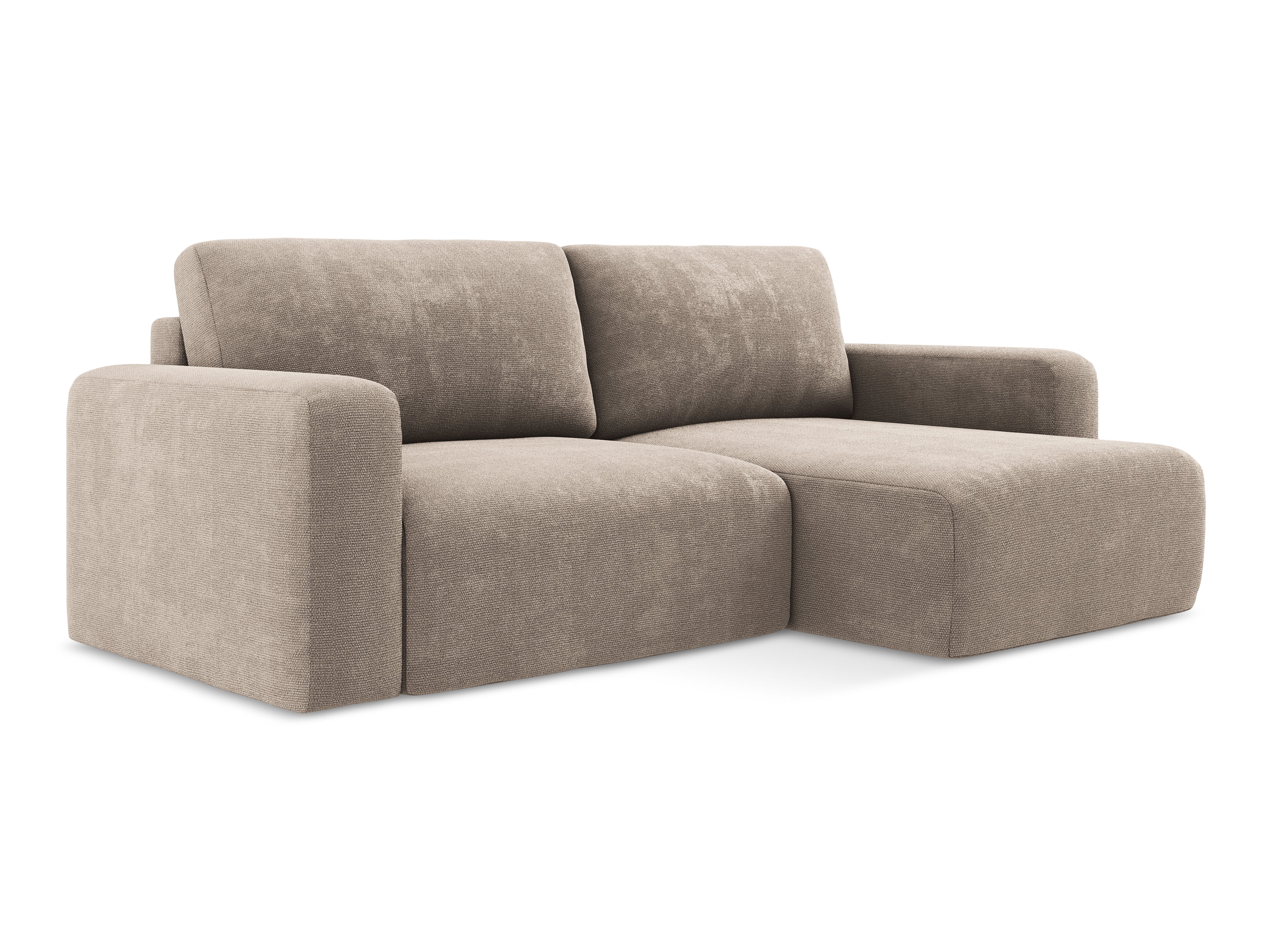 Right-hand corner sofa bed KONA dark beige chenille
