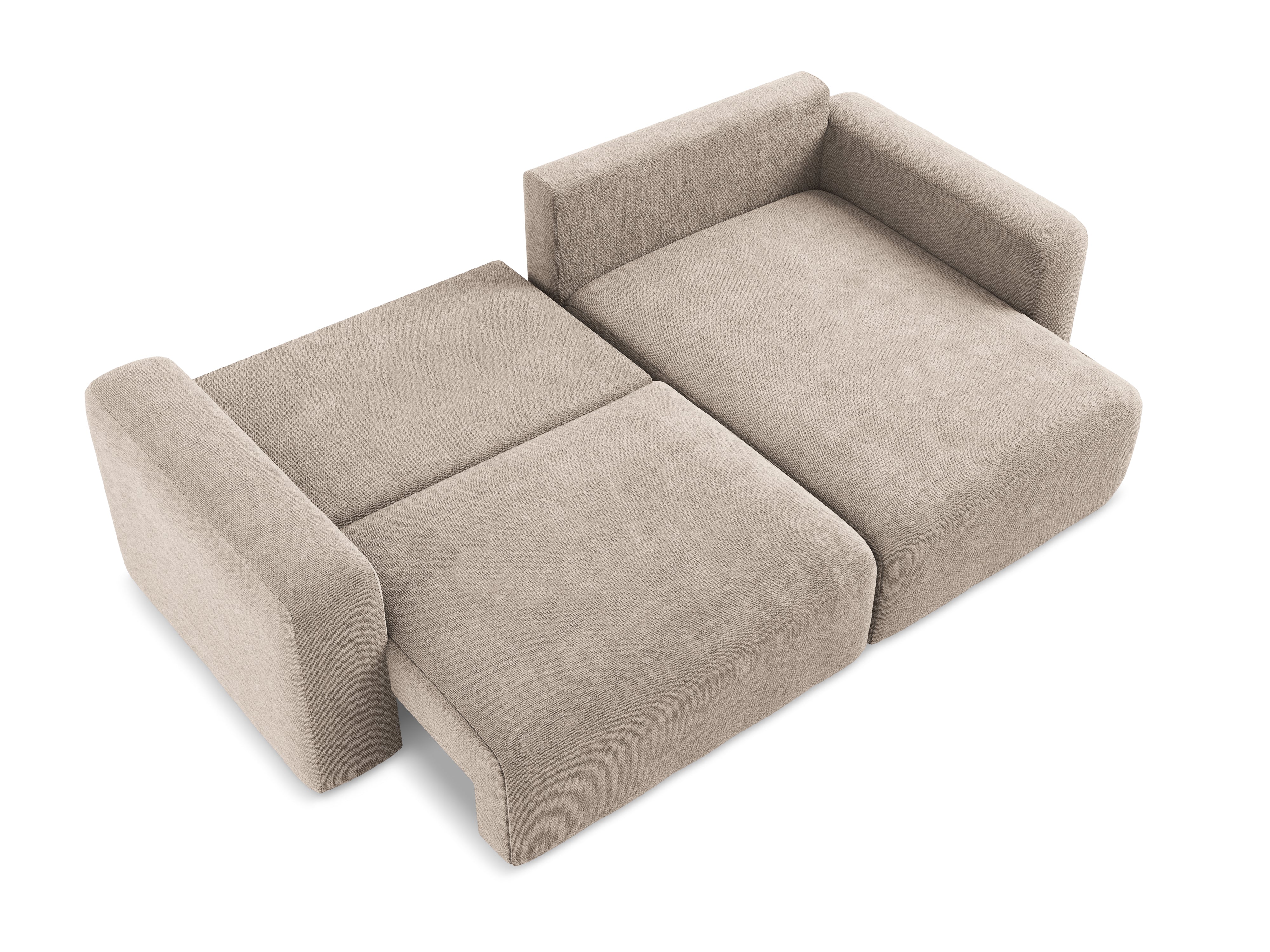 Right-hand corner sofa bed KONA dark beige chenille