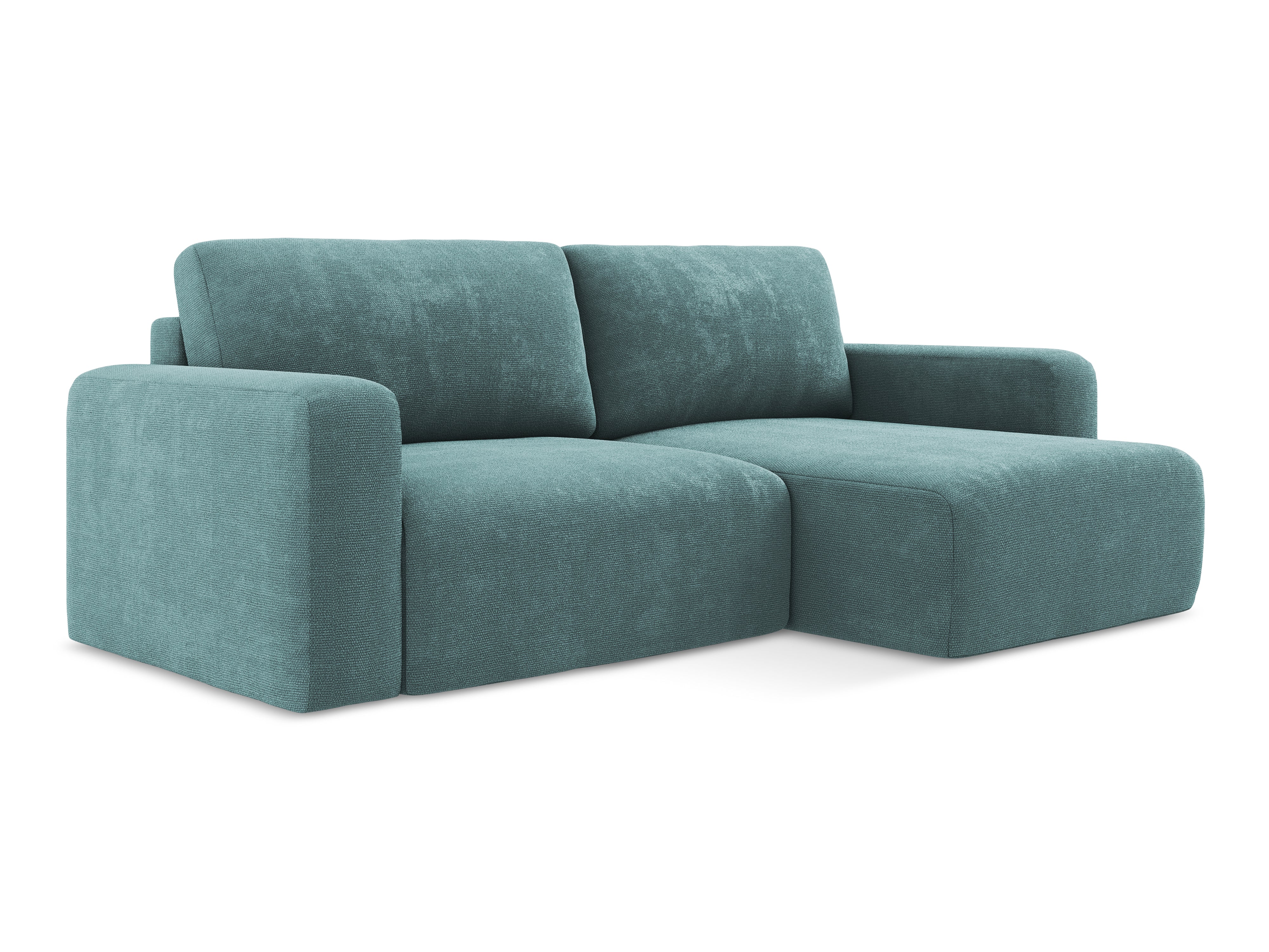 Right-facing corner sofa bed KONA denim blue chenille