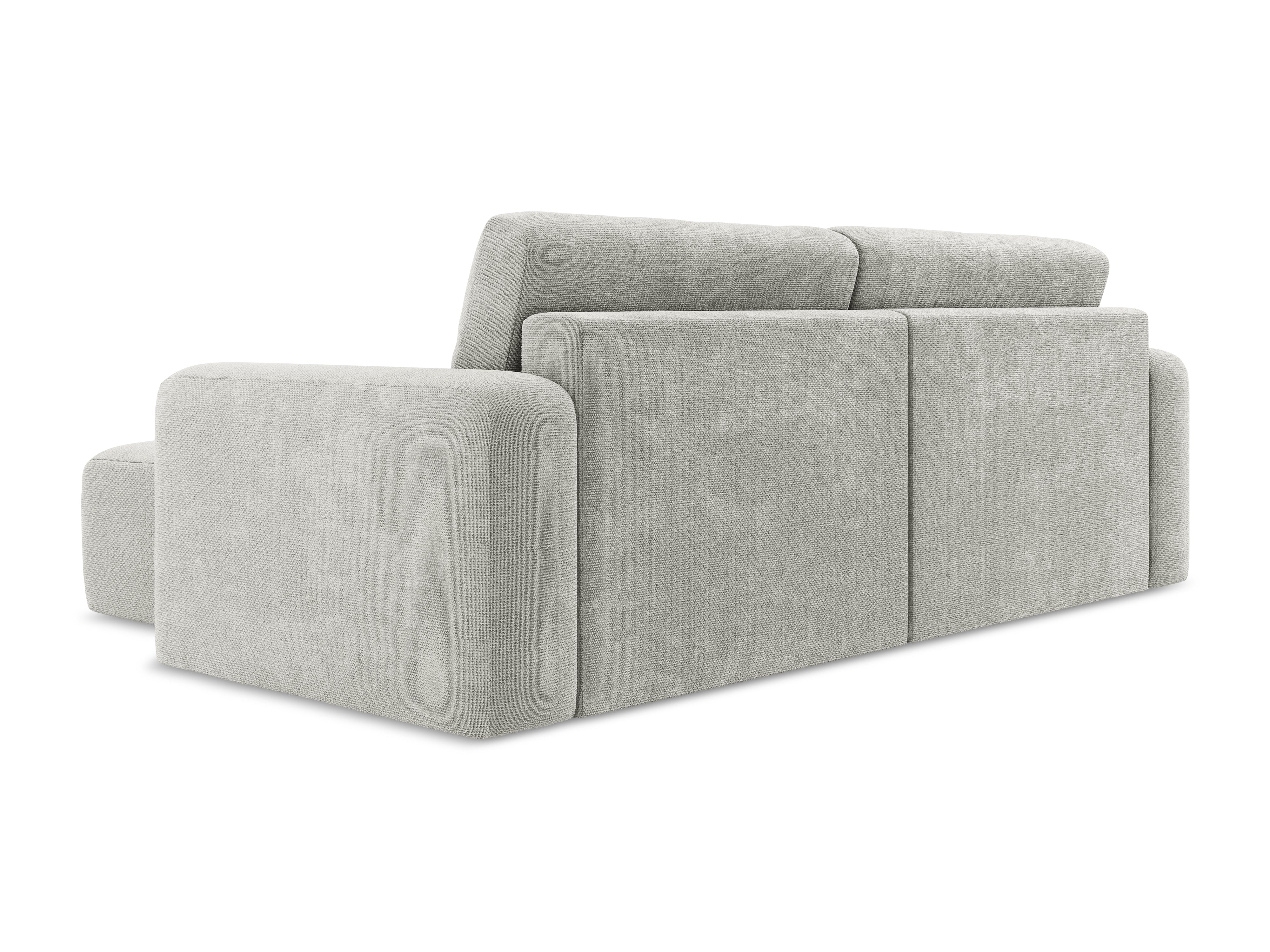 Right-facing corner sofa bed KONA light gray chenille