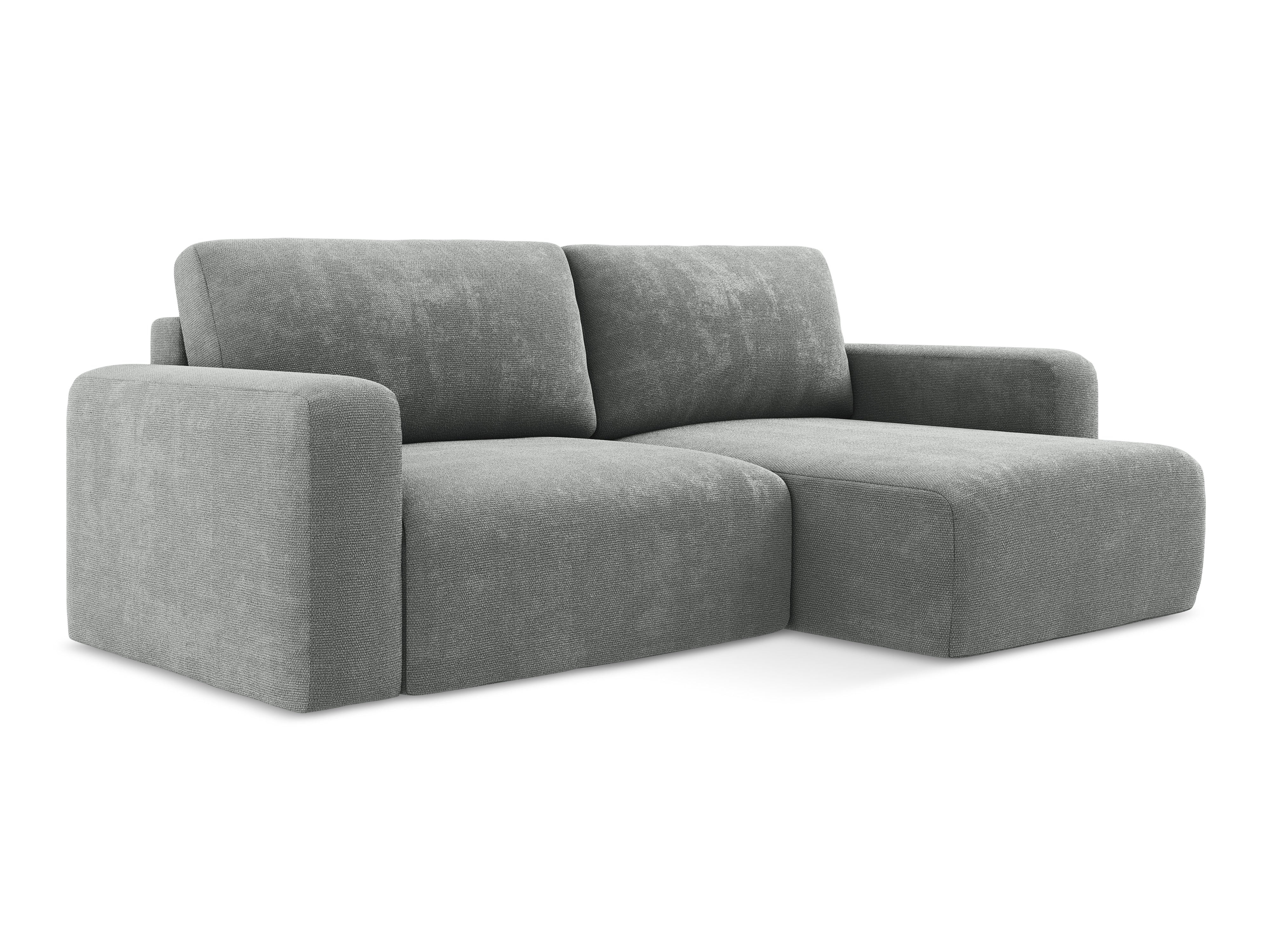 Right-facing corner sofa bed KONA gray chenille