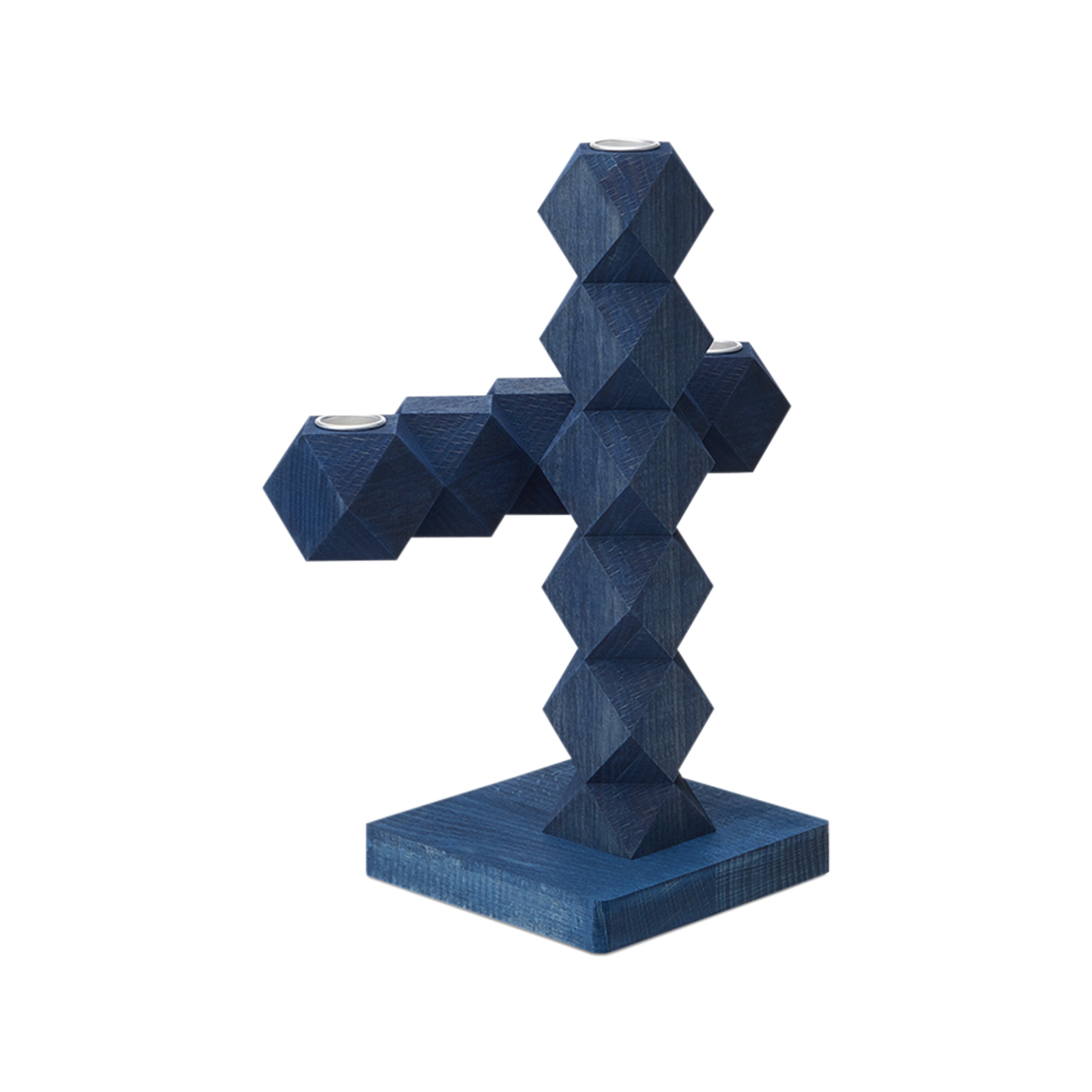 CLEAN CUT Candle Holder Blue