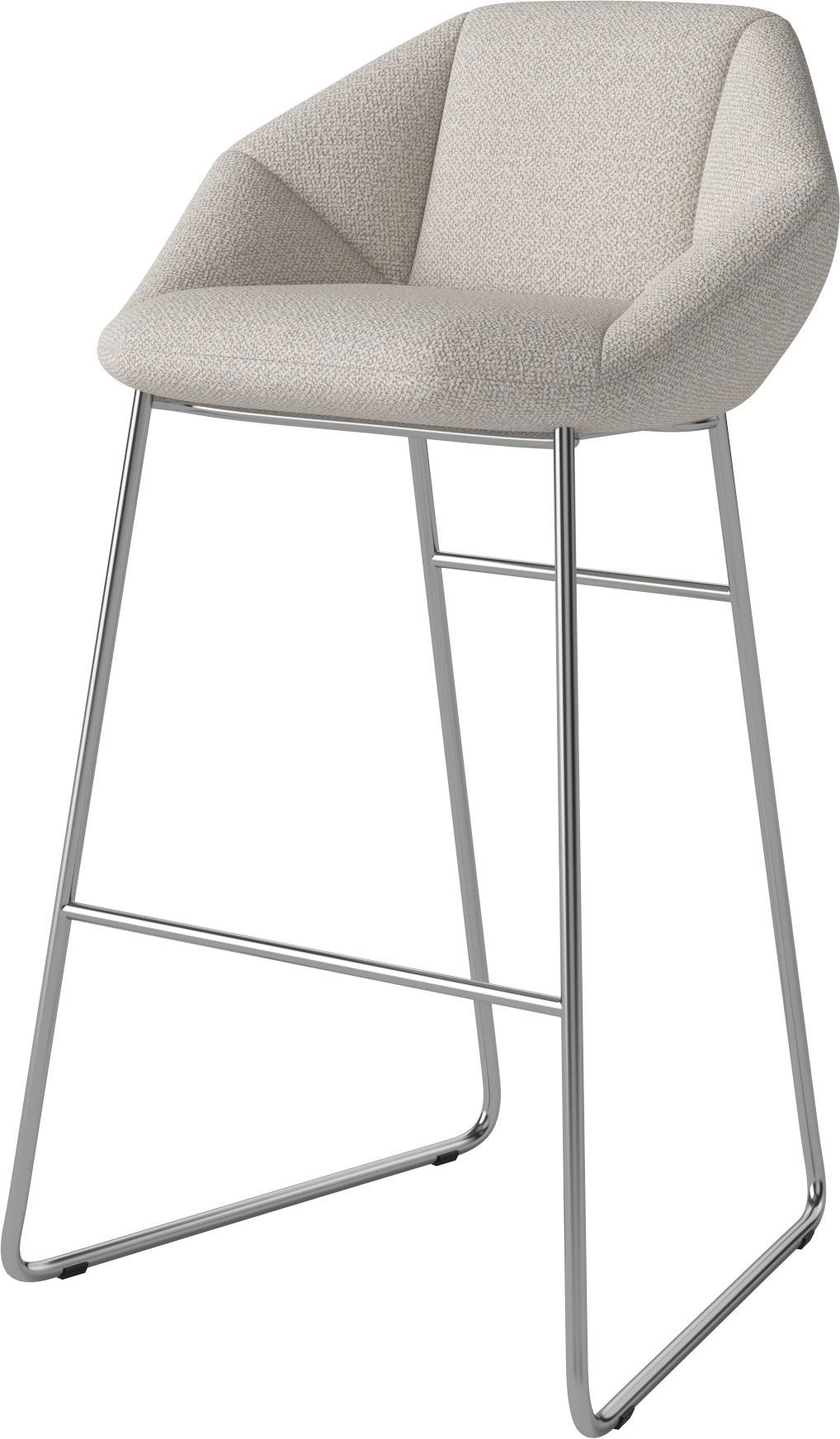 Barstuhl Kimono -Basis aus Chromstahl