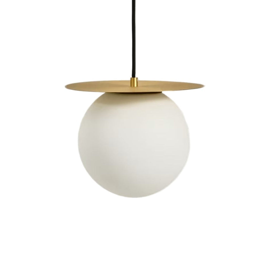 Pendant lamp with BRISIA shield brushed brass