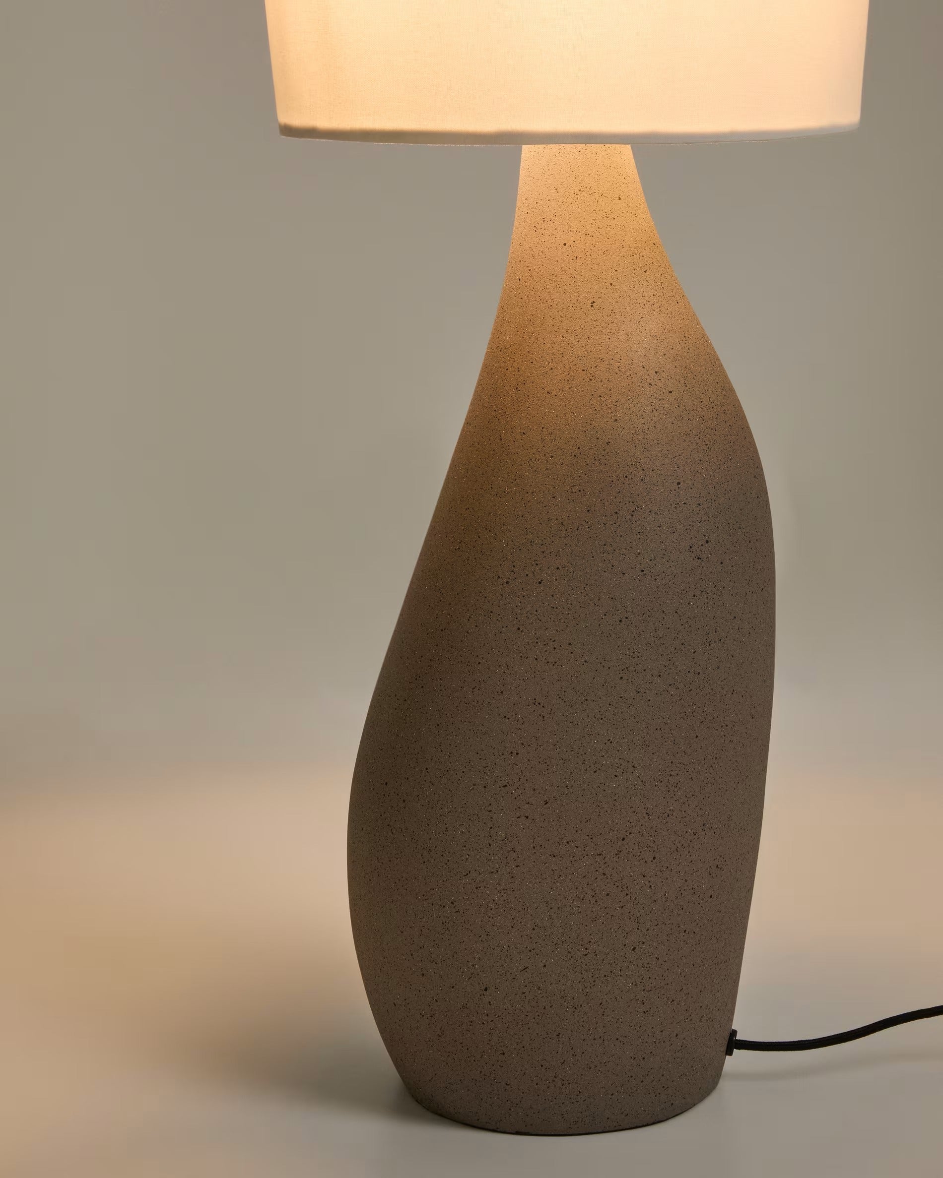 VIONA Table Lamp Light Gray with Cotton Shade