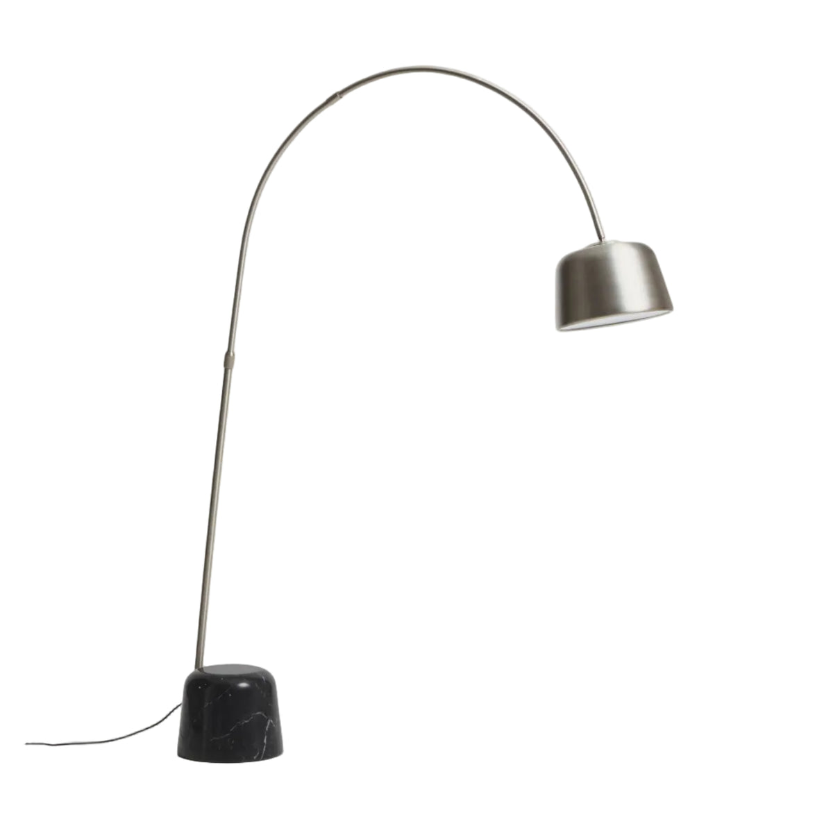 Lampa podłogowa ARNOLIA szczotkowana stal i czarny marmur – Kave Home