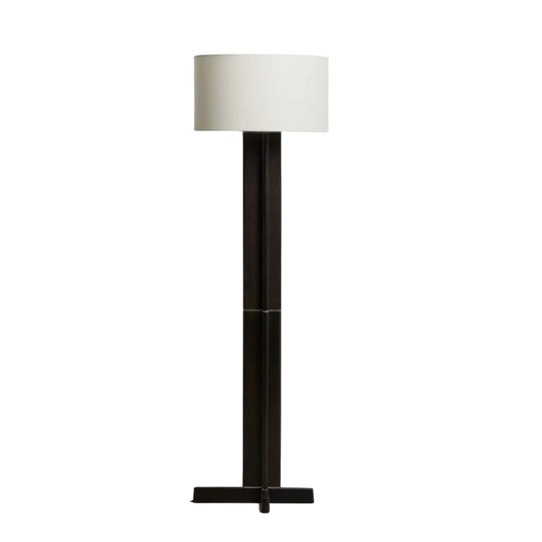 NIANI Floor Lamp in Gray with Dark Wooden Base