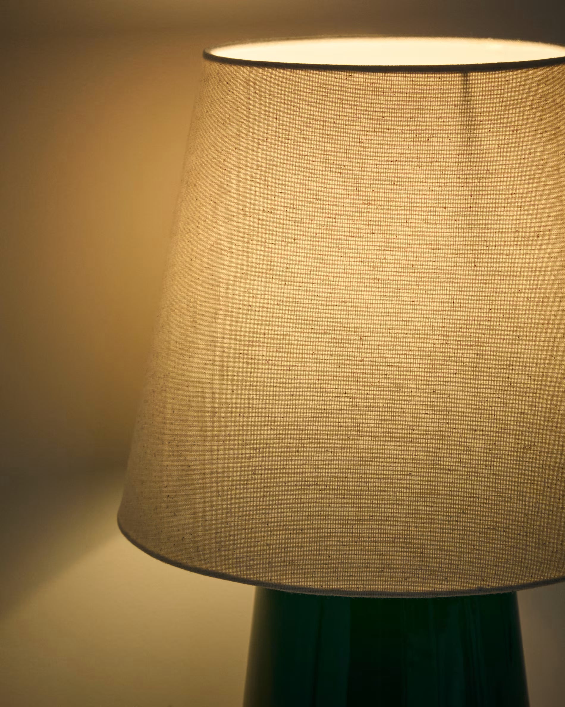 ODRA Beige Table Lamp with Green Base