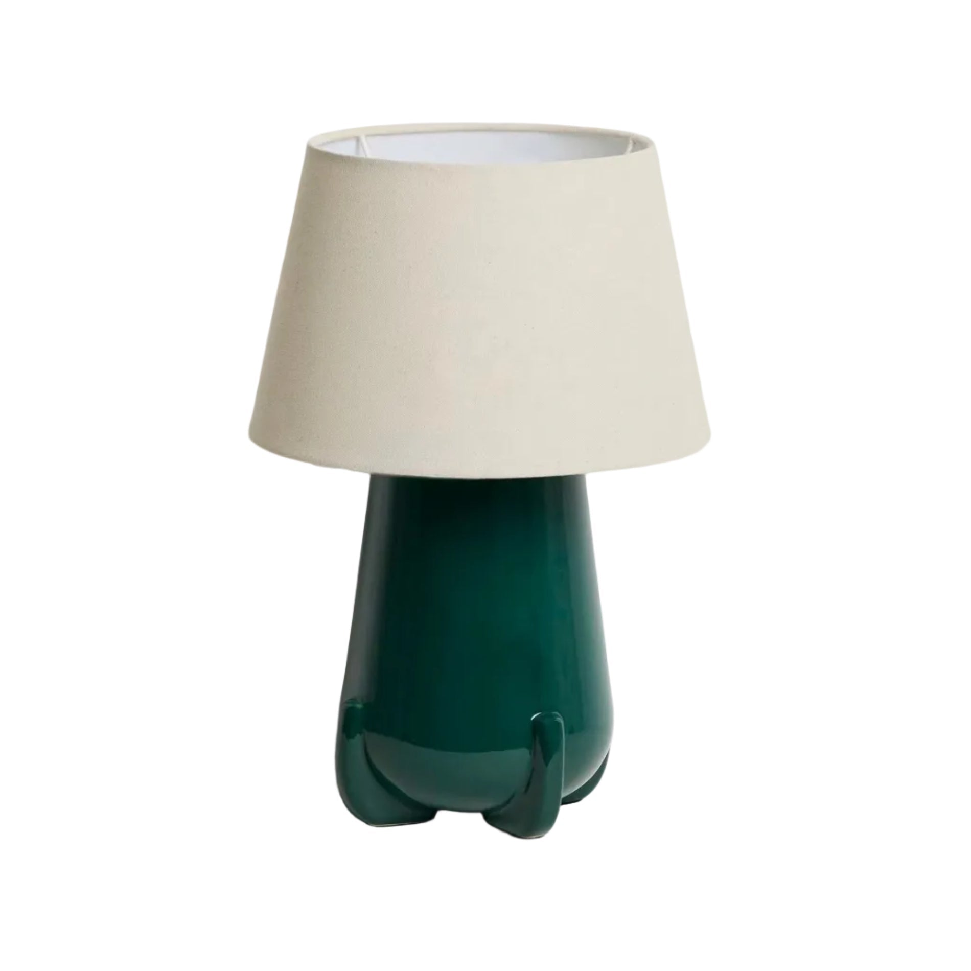 ODRA Beige Table Lamp with Green Base