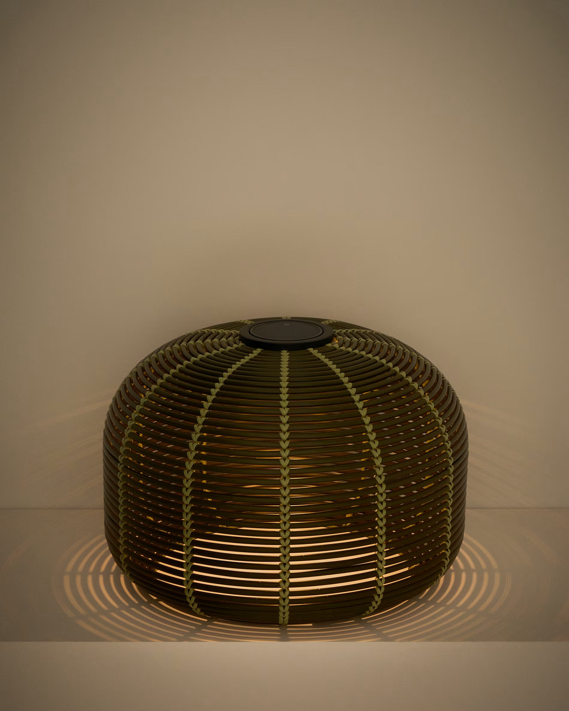 GAROINA Green Synthetic Rattan Solar Garden Lamp