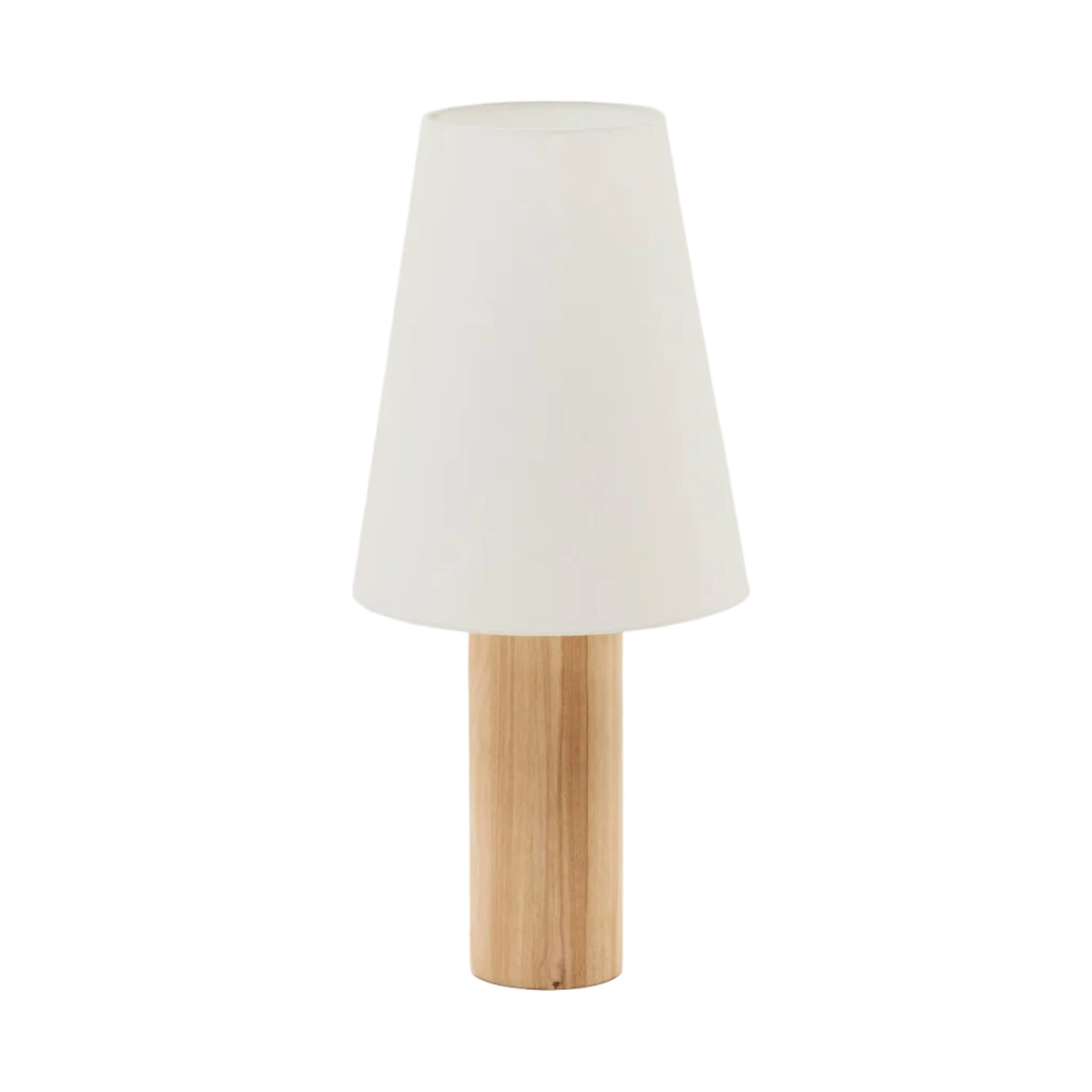 Lampa podłogowa MARGA naturalne lite drewno z białym abażurem – Kave Home