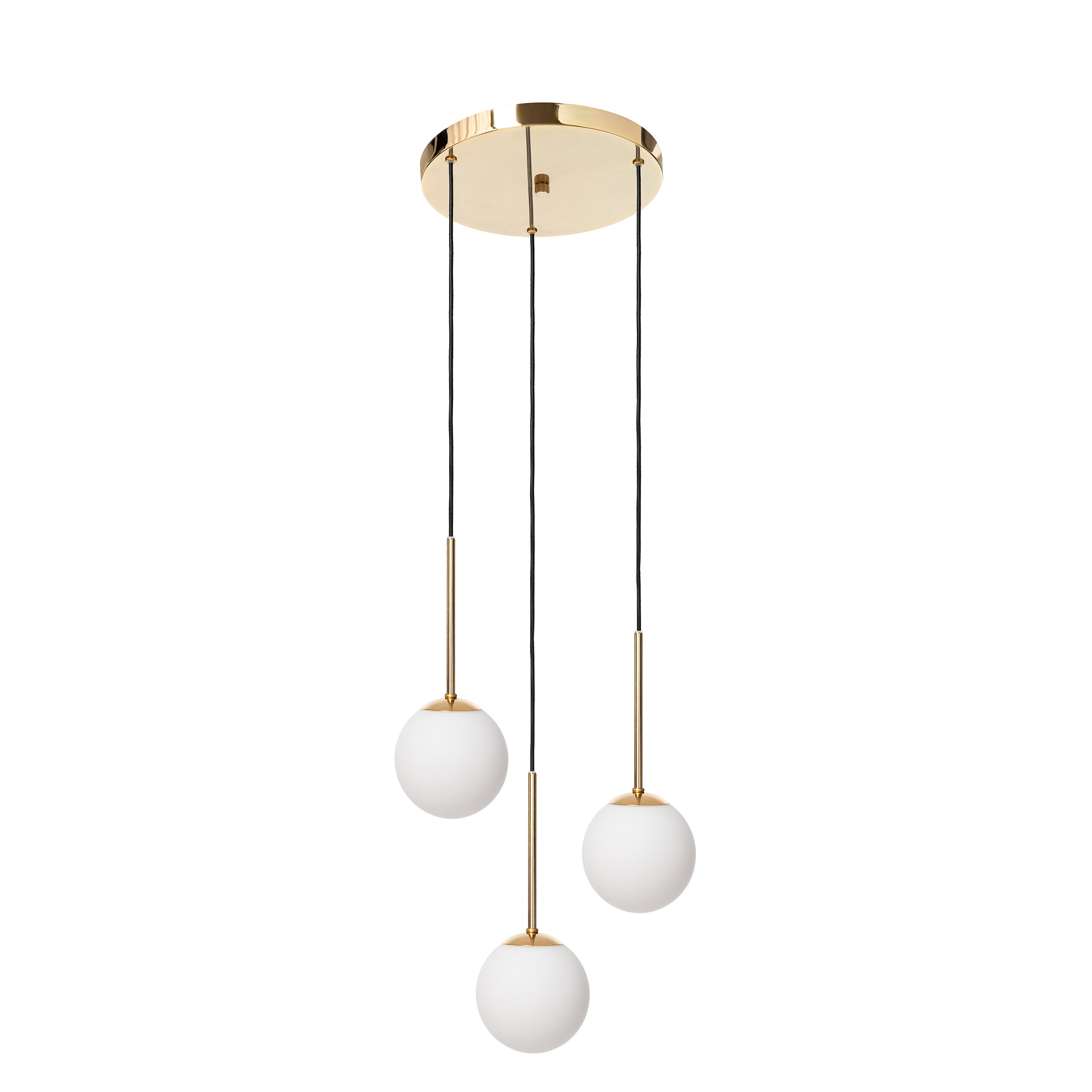 Three-point pendant lamp LAMIA gold