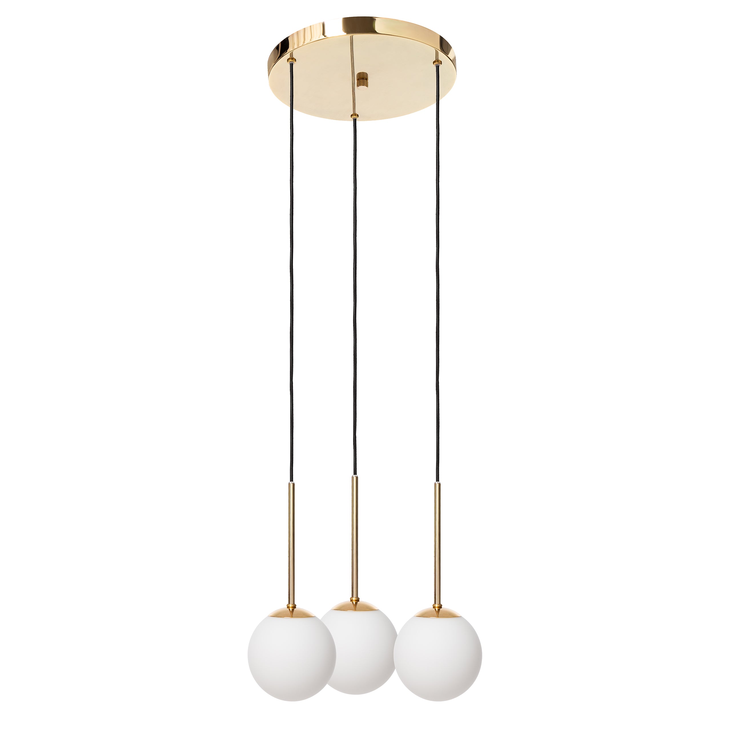 Three-point pendant lamp LAMIA gold