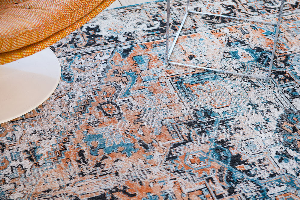 Heriz Seay Orange Orange-Blue Teppich