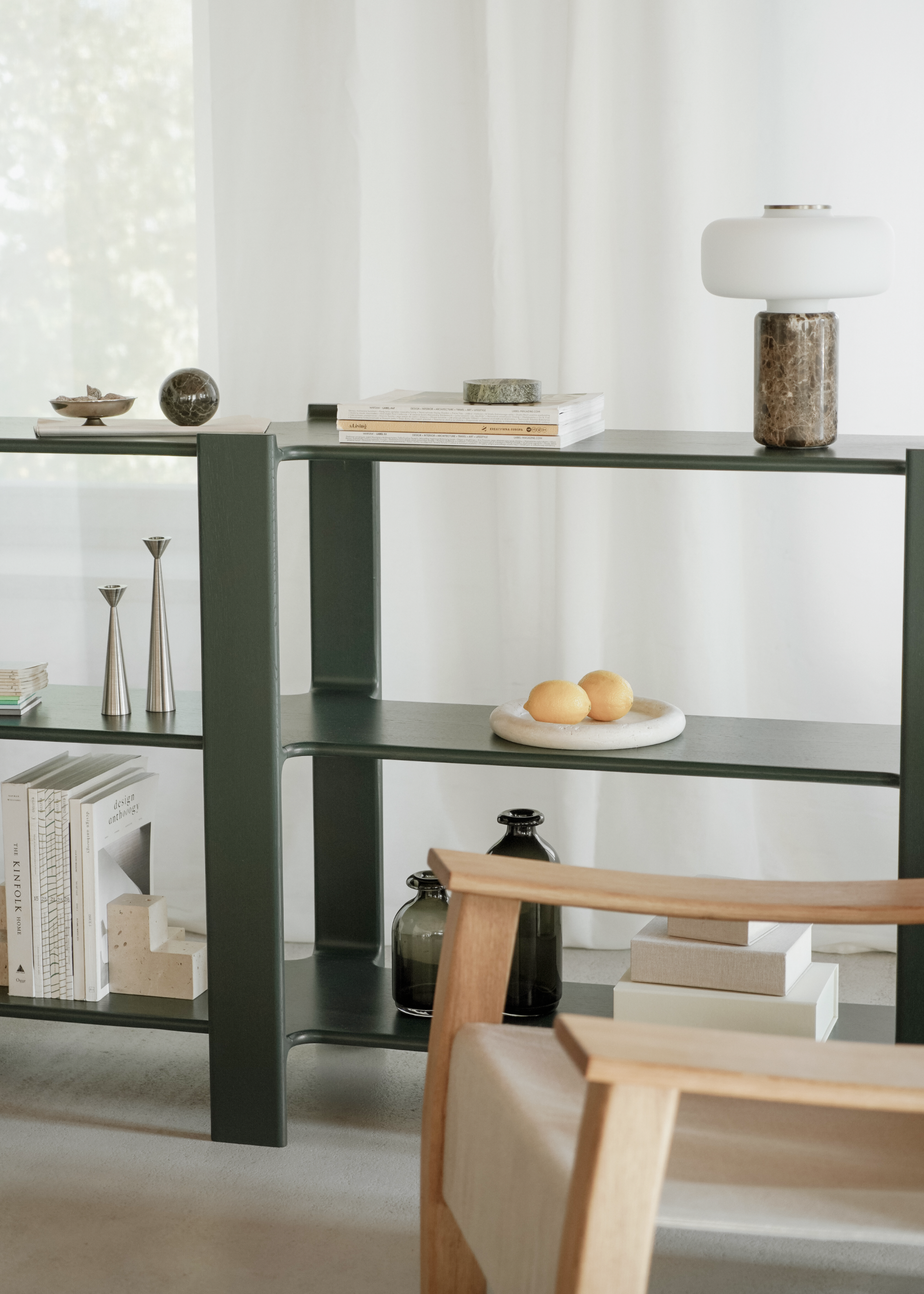 Regal LIGO DUO olivgrünes Eichenholz