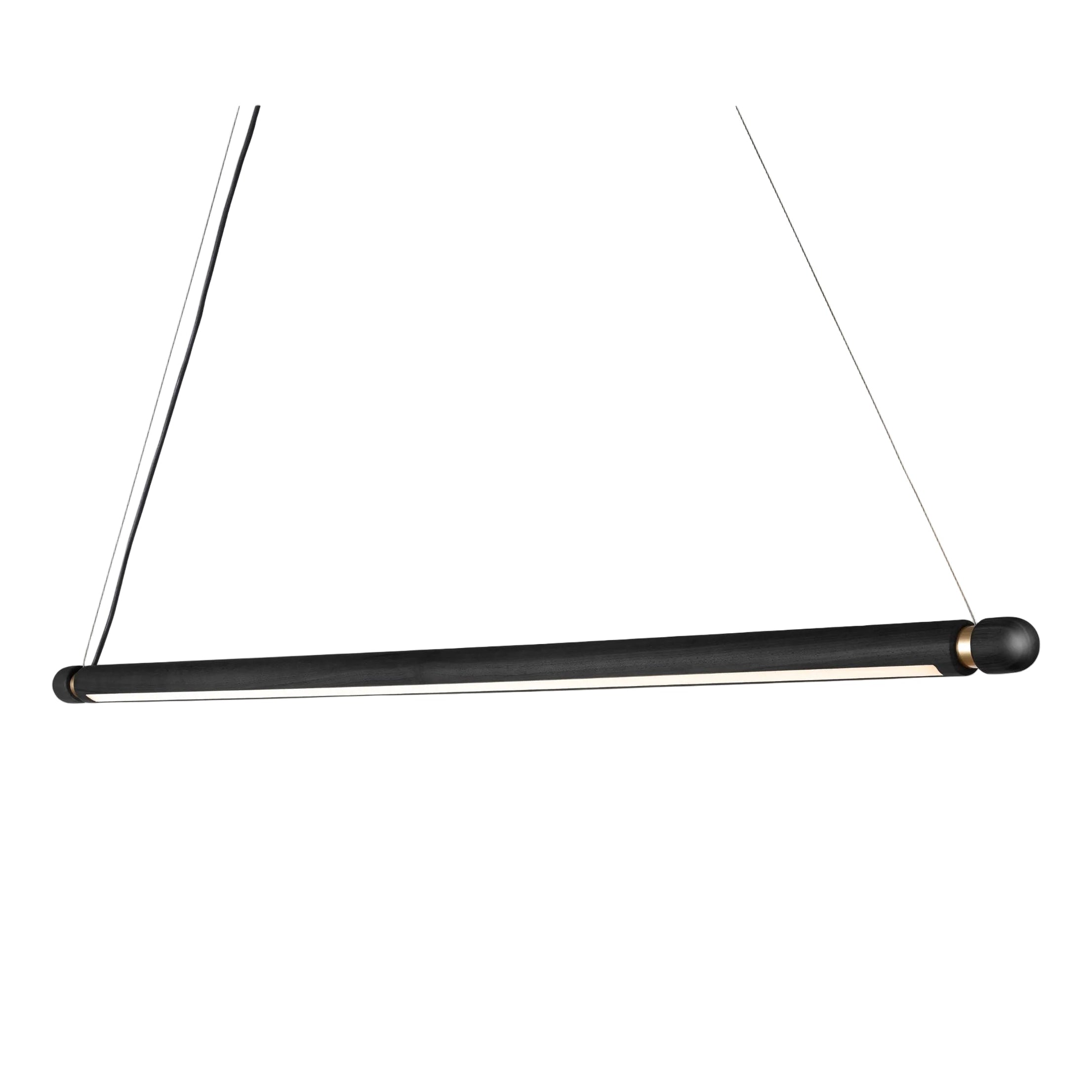 LINEA H Pendant Lamp Black Ash Wood with Brass Finish
