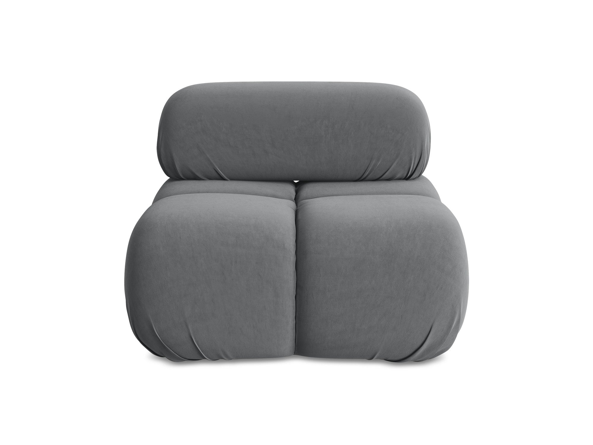 Armchair / velvet module LOKUA steel gray