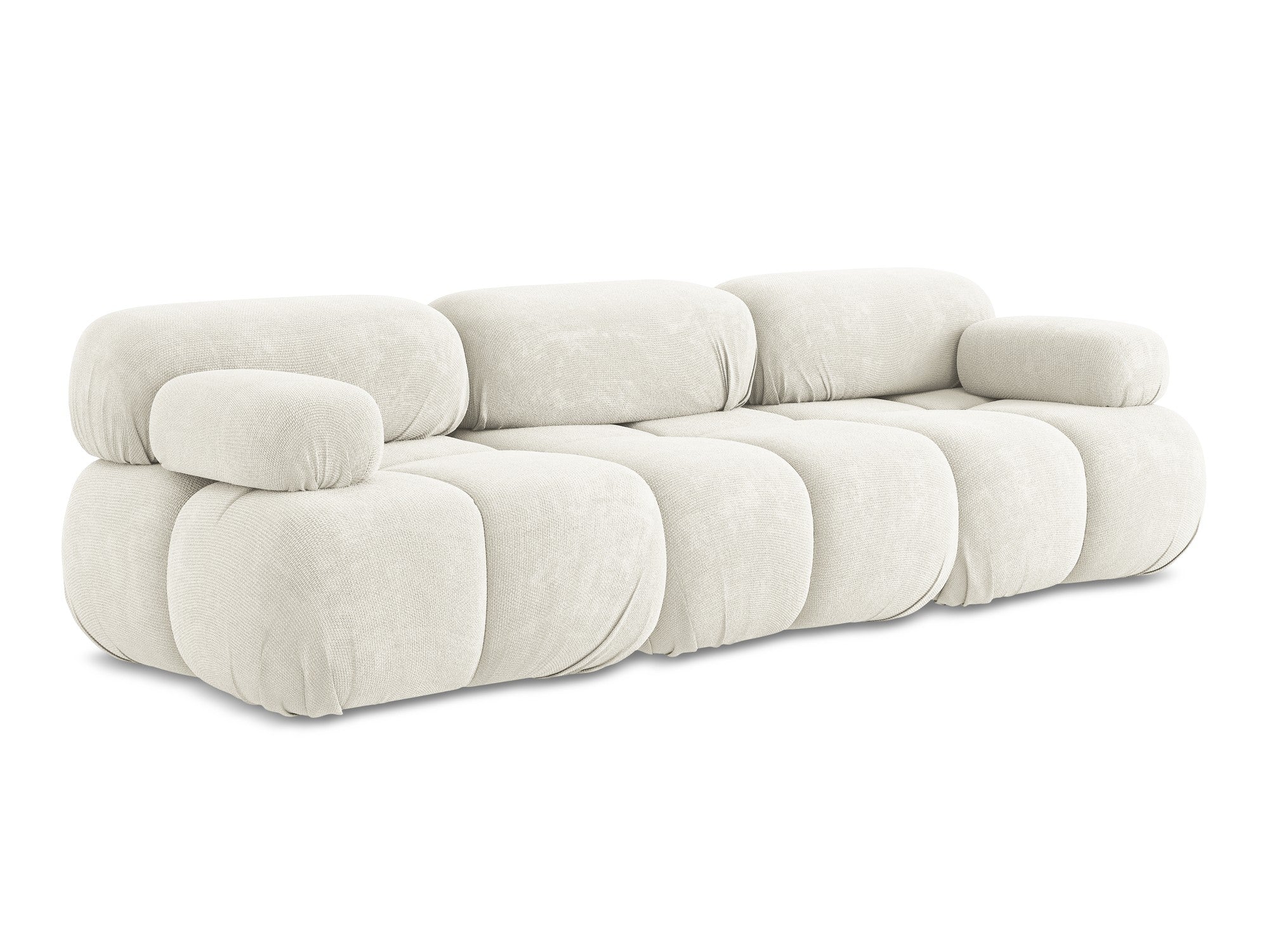 3-seater modular sofa LOKUA white chenille