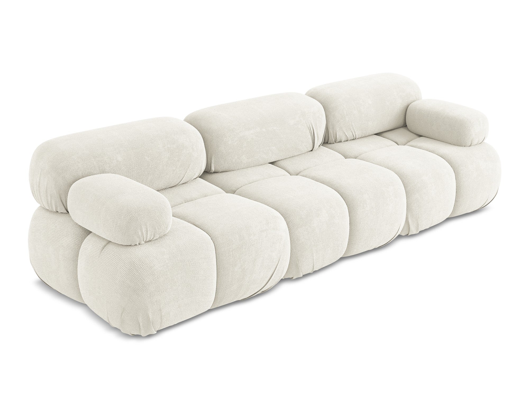3-seater modular sofa LOKUA white chenille