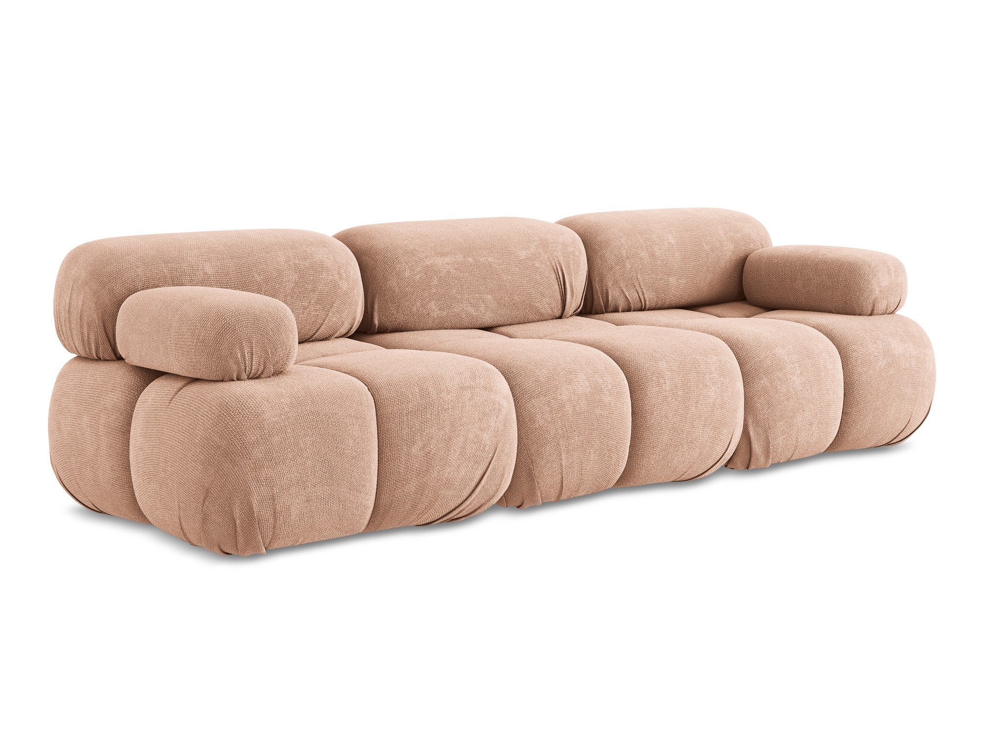 3-seater modular sofa LOKUA peach chenille