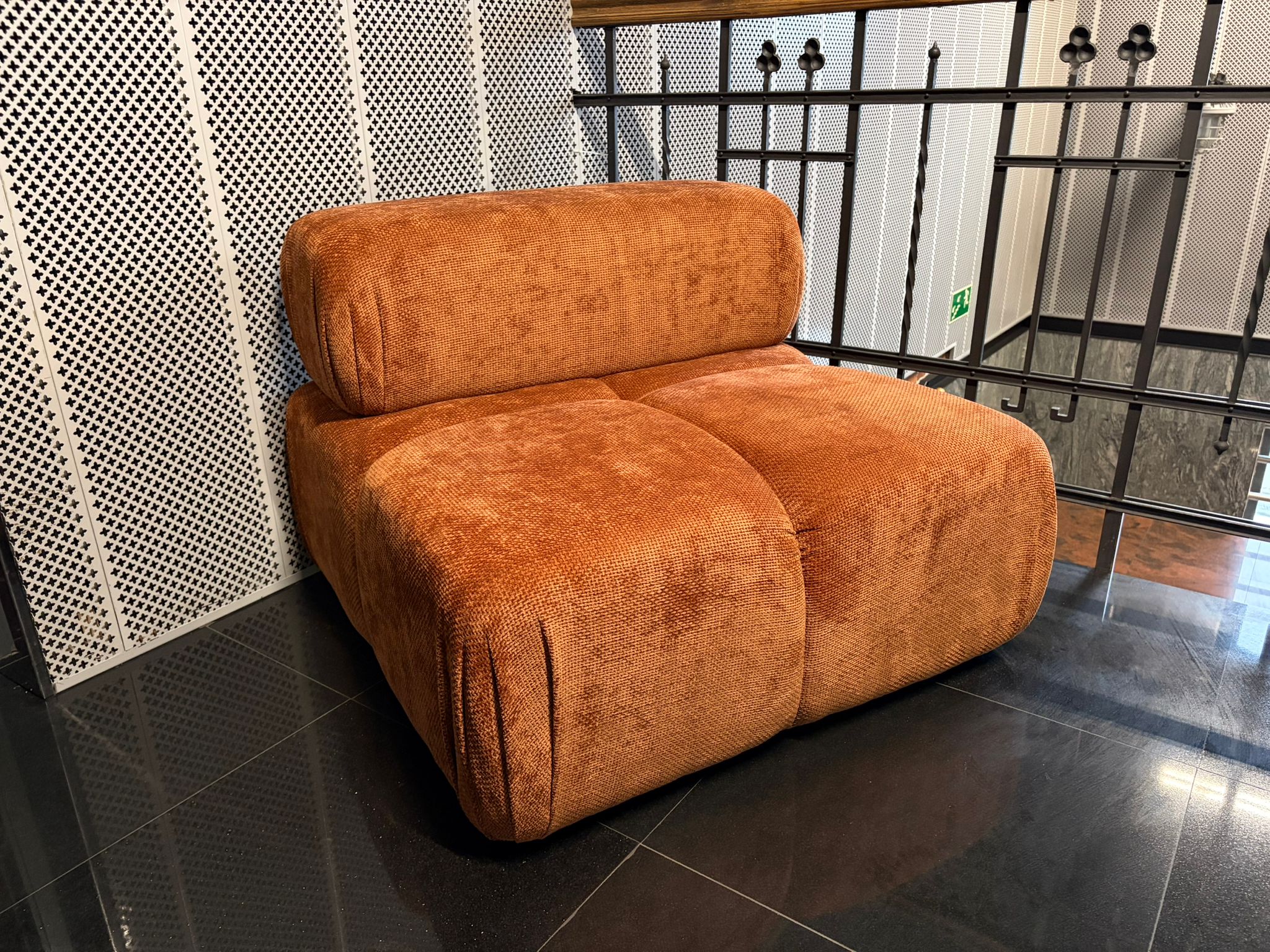 Armchair / module LOKUA white chenille