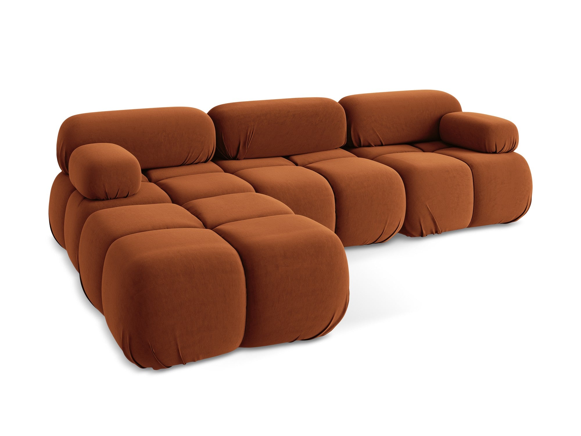 Universal velvet modular corner sofa LOKUA terracotta