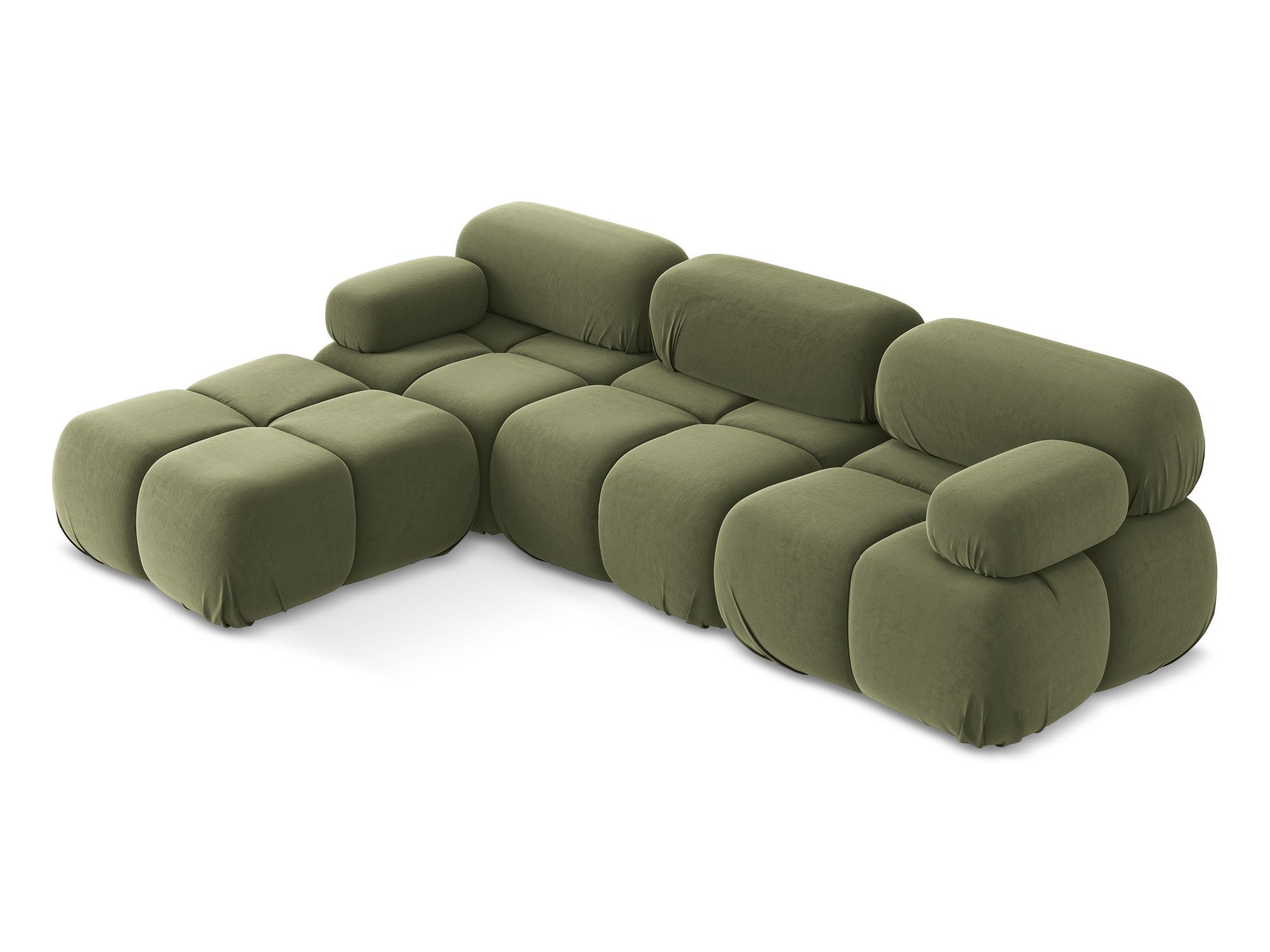 Universal velvet modular corner sofa LOKUA olive