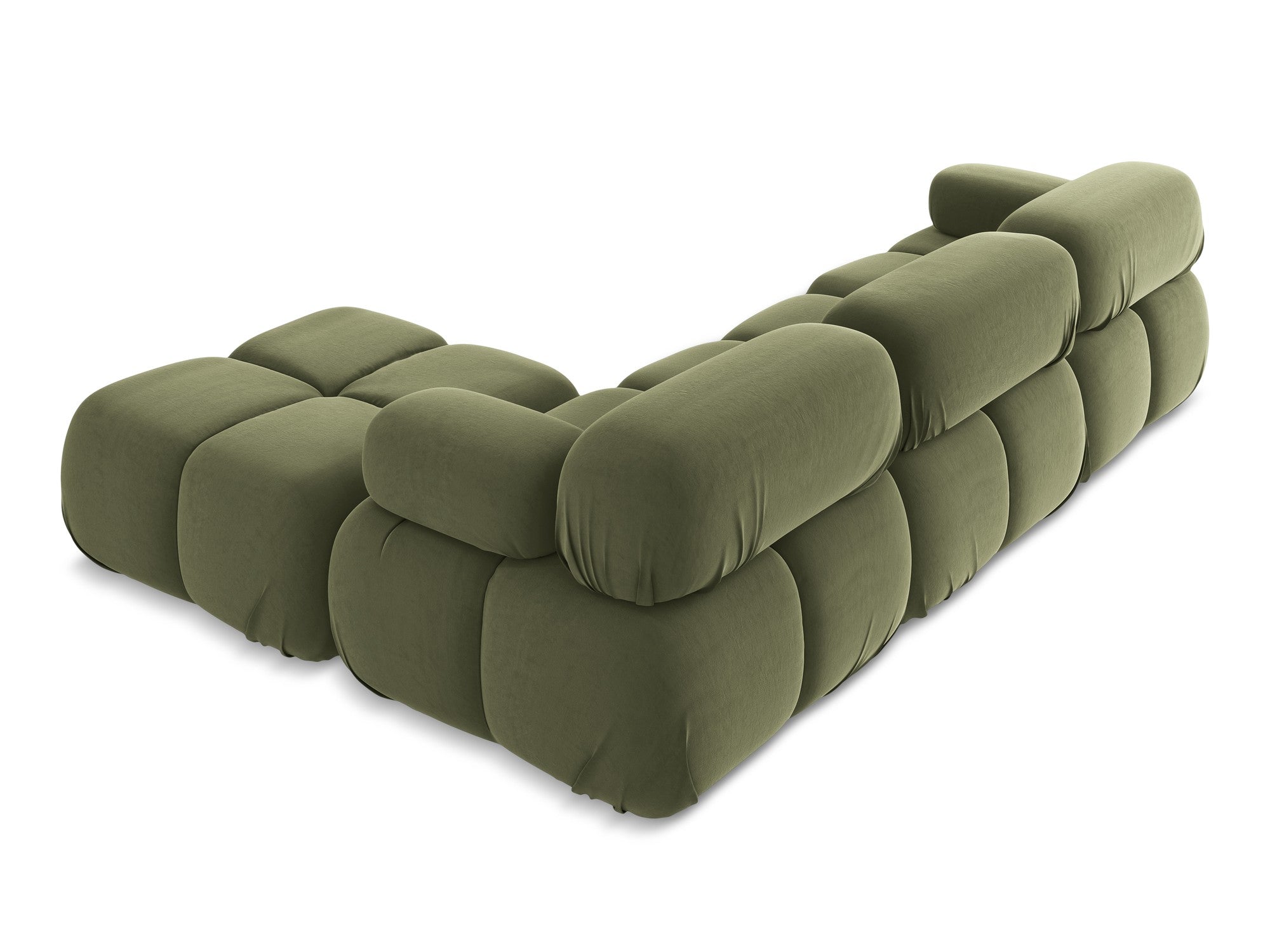 Universal velvet modular corner sofa LOKUA olive