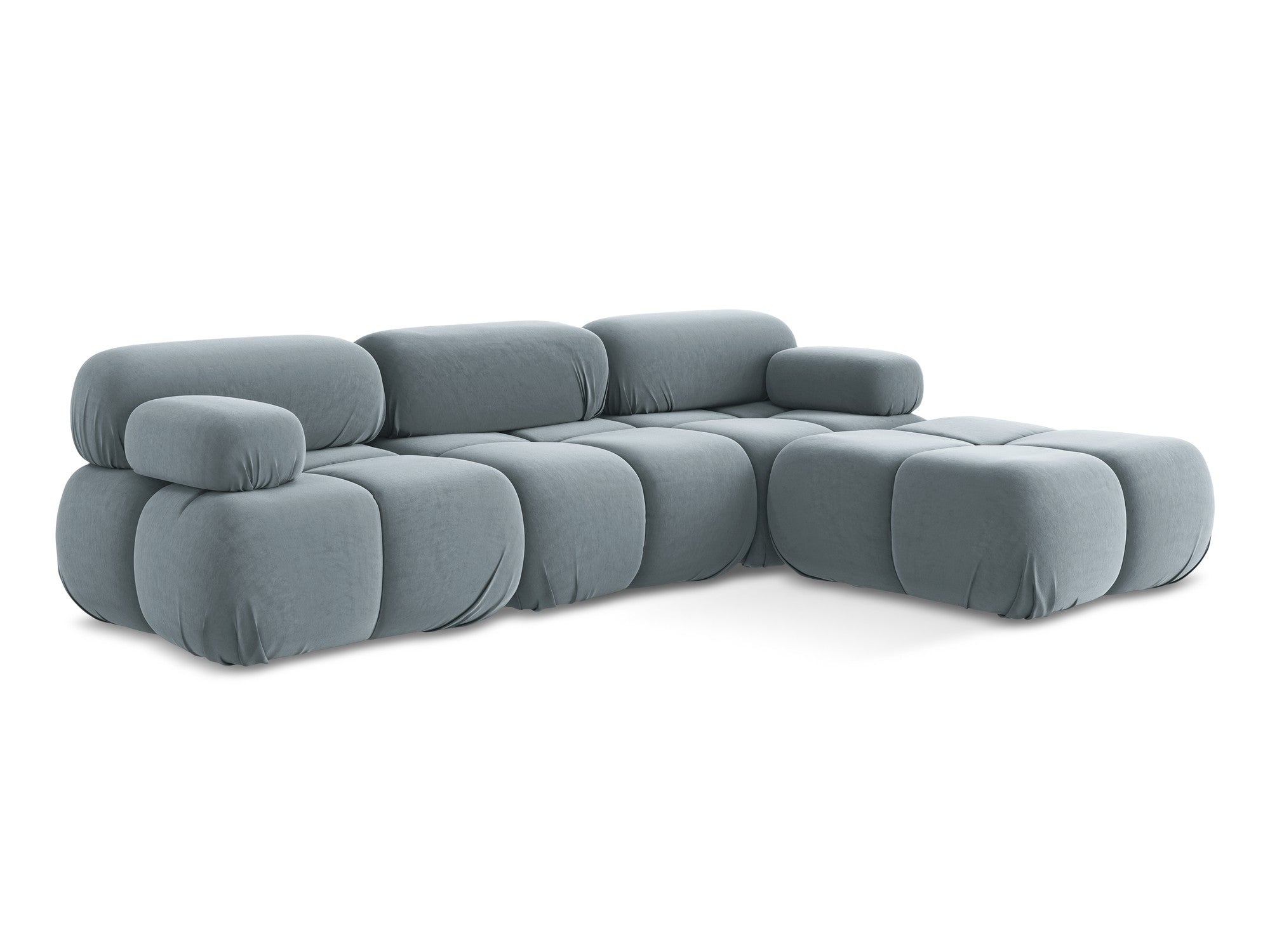 Universal velvet modular corner sofa LOKUA light blue